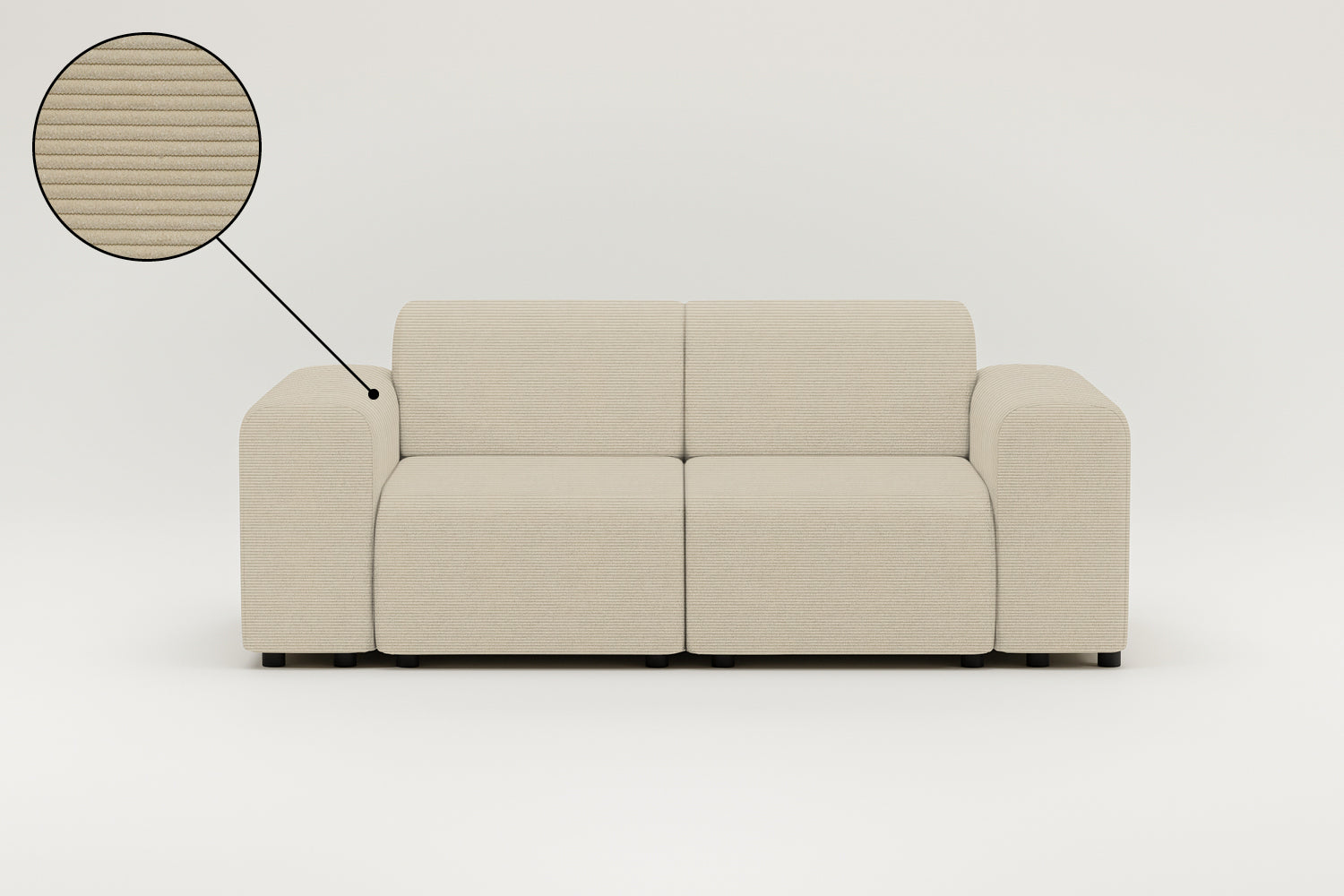 Stoffen bekleding - Nina 2-zits modulaire bank
