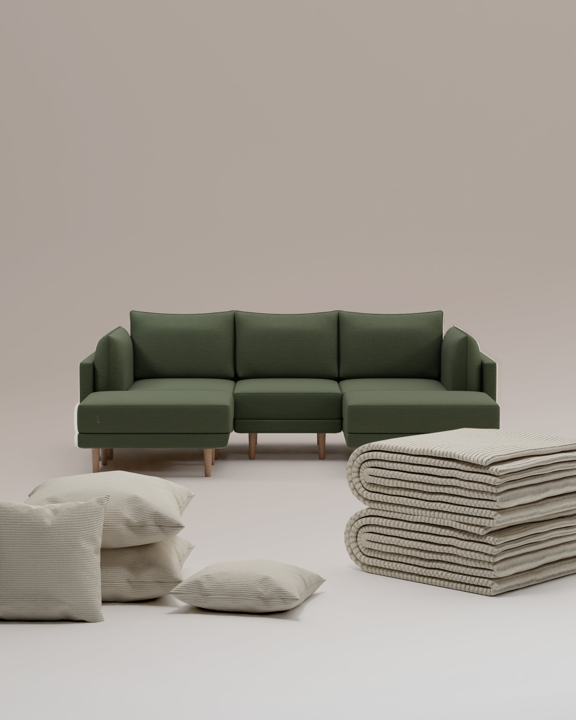 3 in 1 set Modulaire bank Donna U-vorm met slaapfunctie