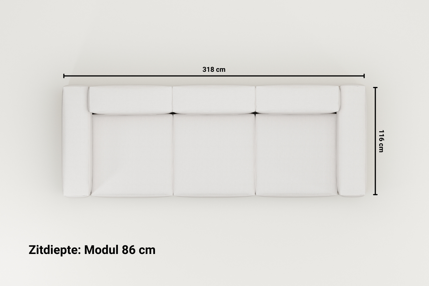 Modulaire sofa Harvey 4-zits met slaapfunctie