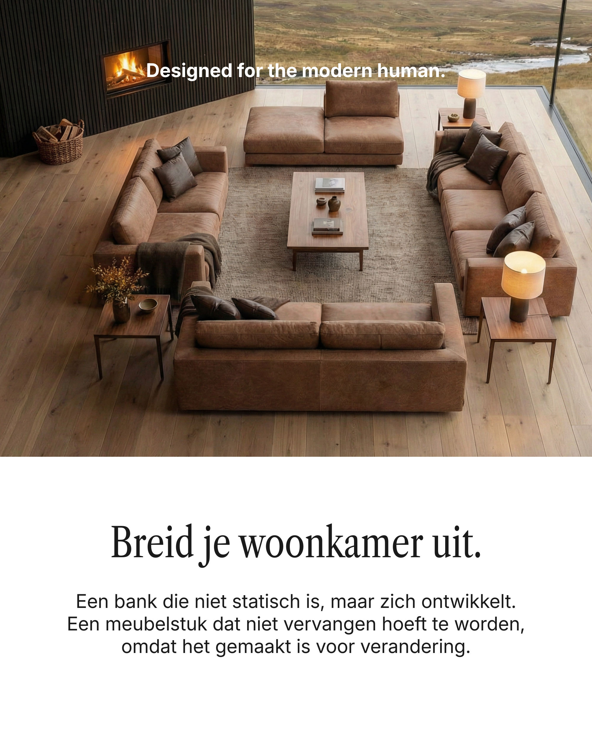 Stoffen bekleding - Modulaire bank Terra 3-zits met slaapfunctie