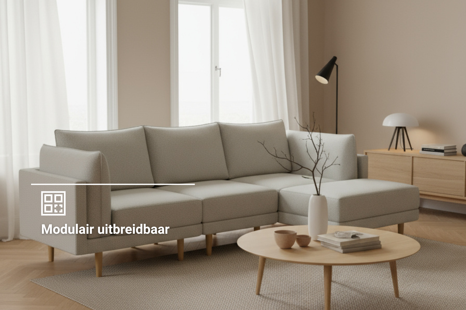 Modulaire sofa Donna 4-zits met slaapfunctie