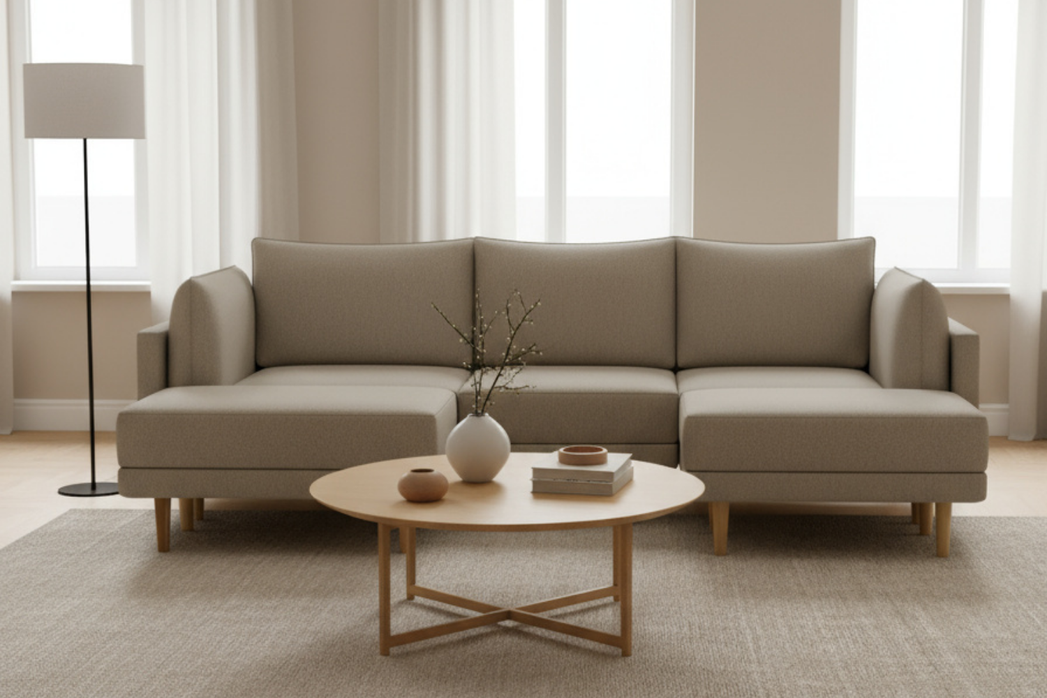 Modulaire sofa Donna U-vorm met slaapfunctie