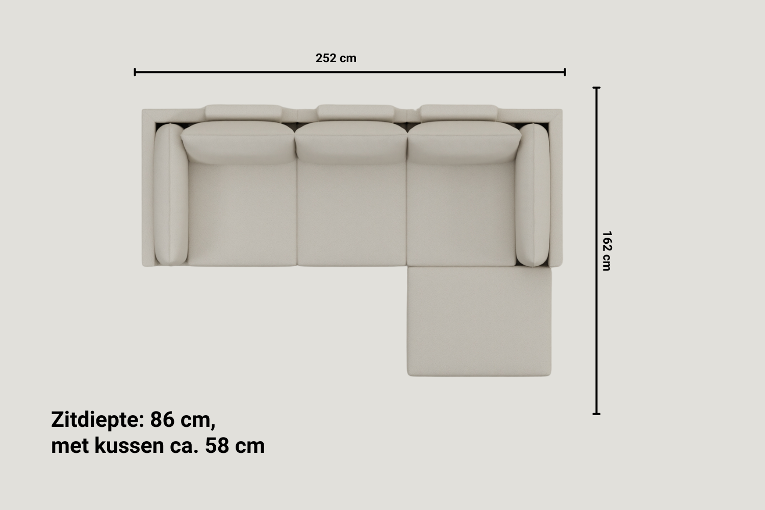 Modulaire sofa Donna 4-zits met slaapfunctie