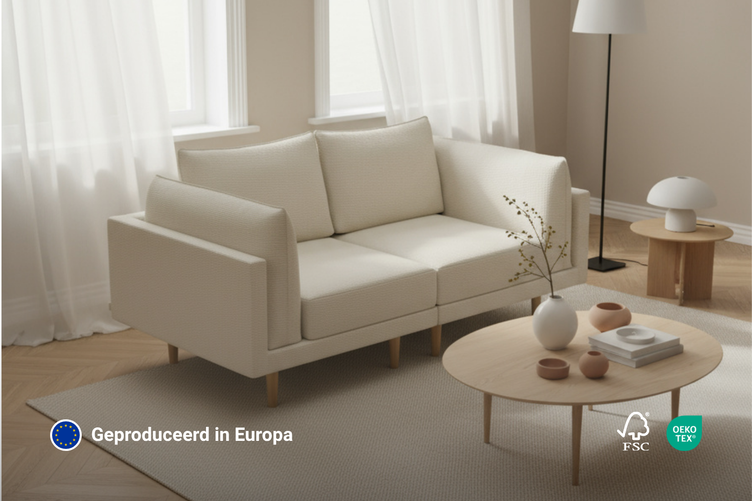 Modulaire sofa Donna 2-zits met slaapfunctie