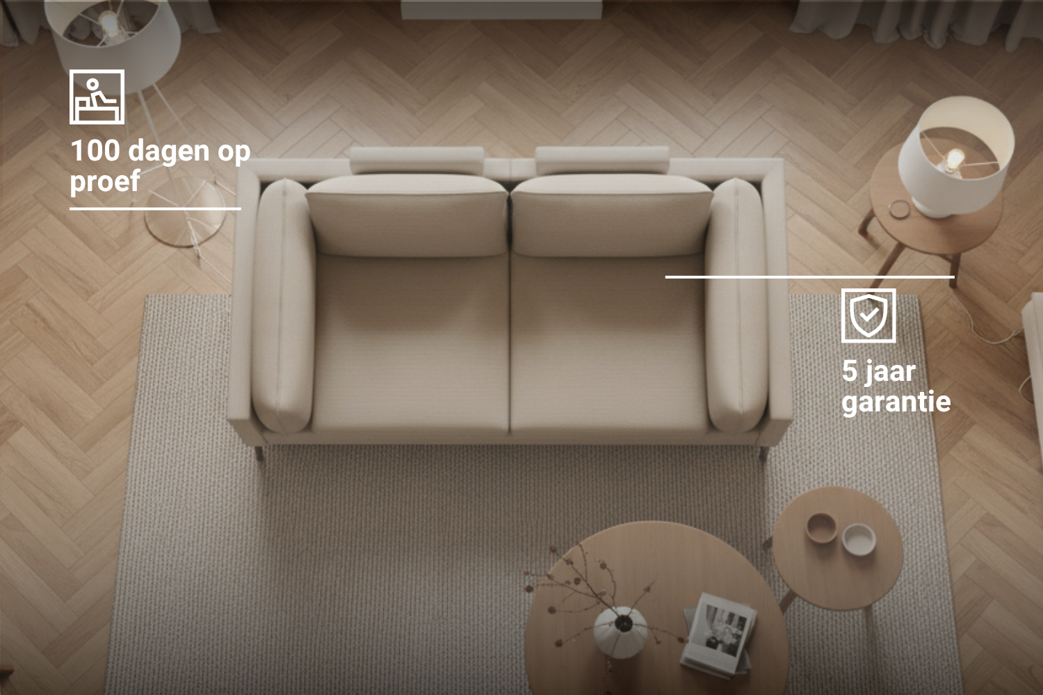 Modulaire sofa Donna 2-zits met slaapfunctie