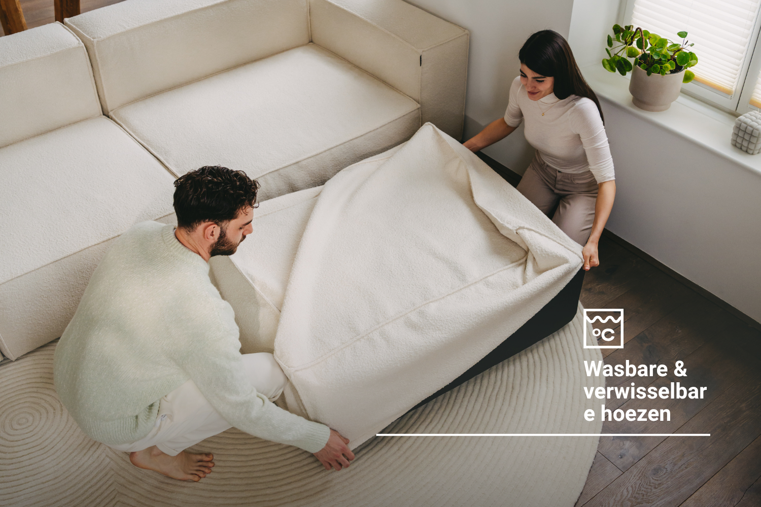 Modulaire sofa Harvey 4-zits L met slaapfunctie