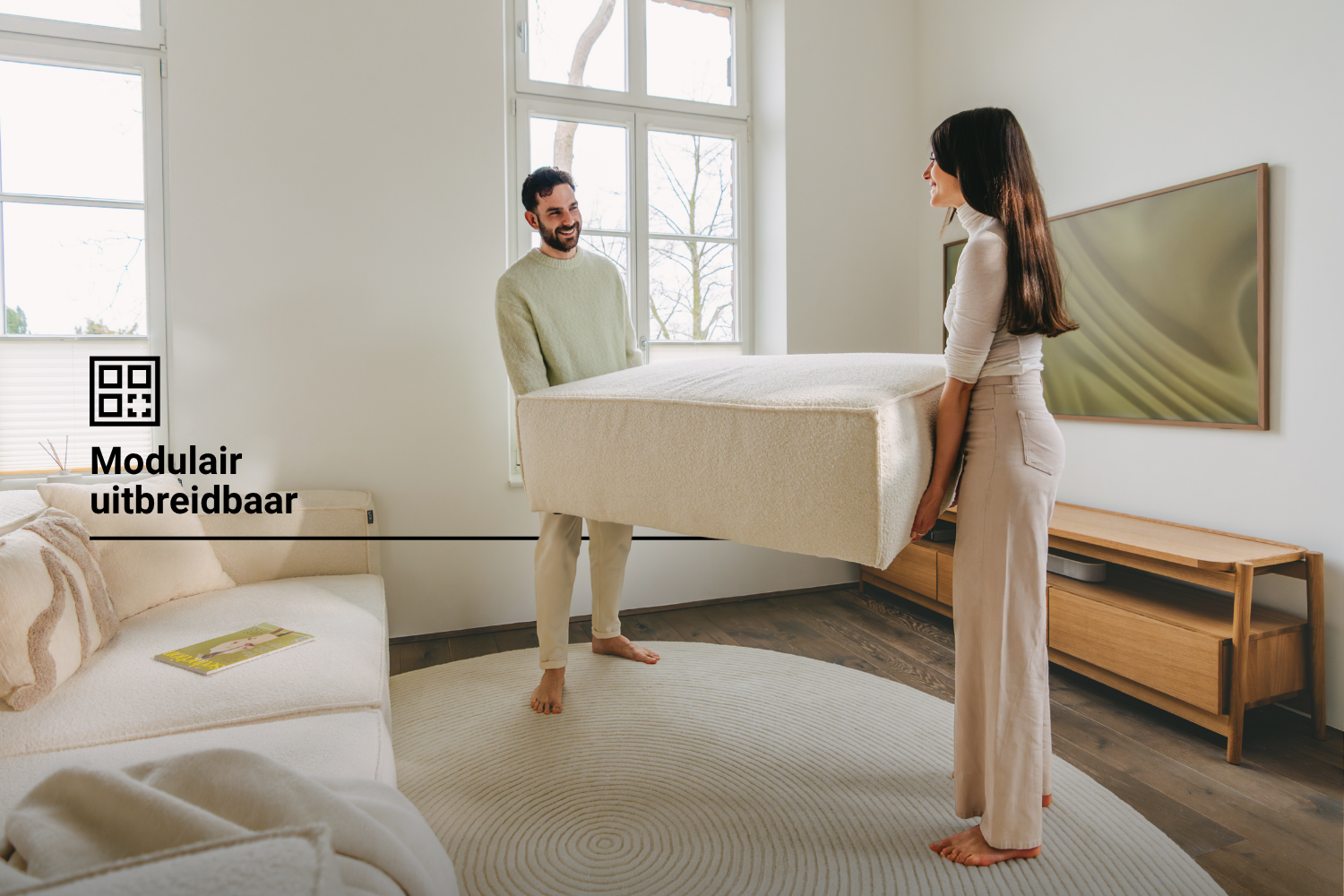 Modulaire sofa Harvey 4-zits L met slaapfunctie