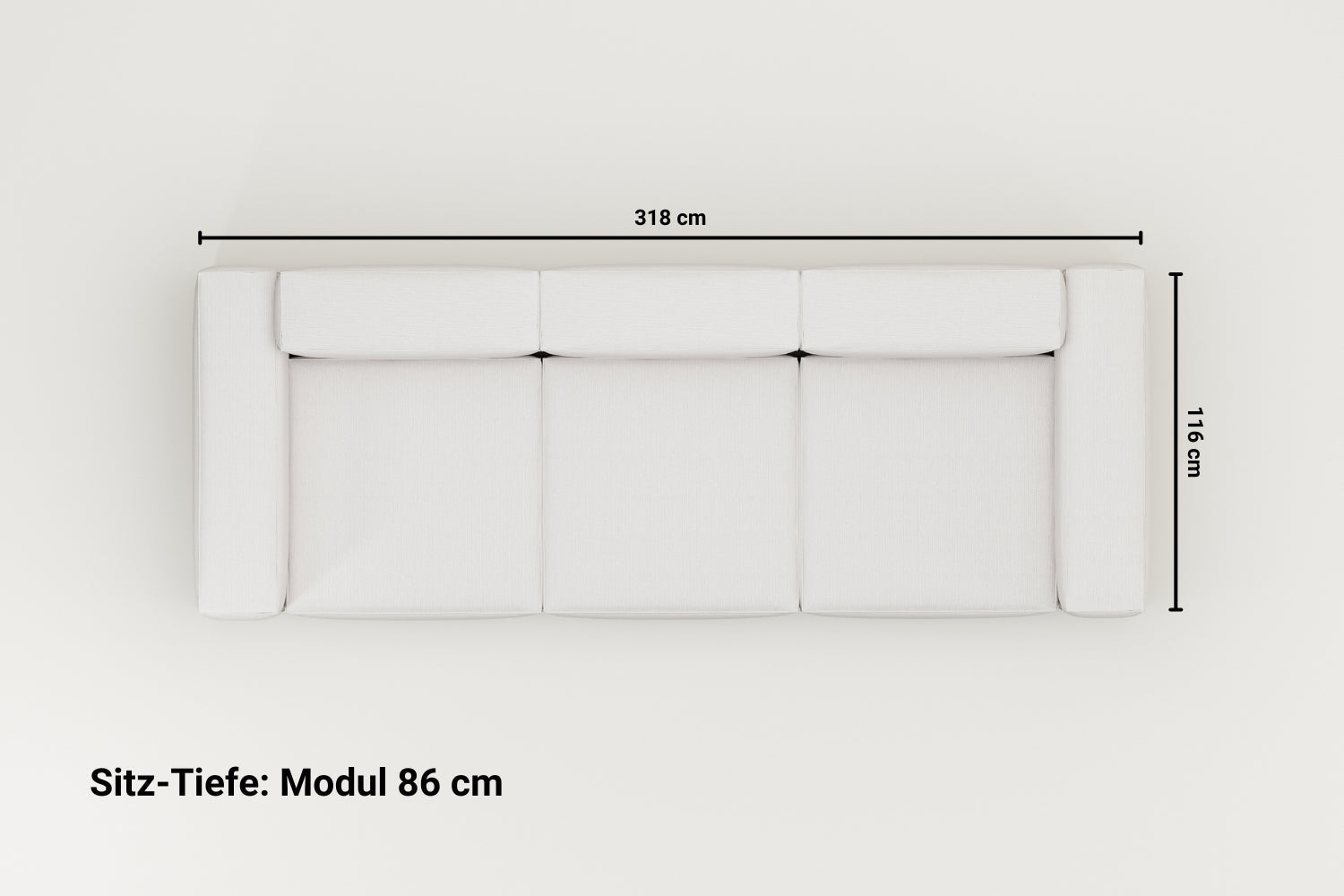 Stoffen bekleding - Modulaire bank Harvey 4-zits