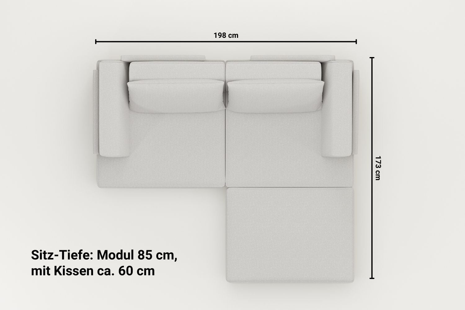 Outlet - Modulares Sofa Louis 2-Sitzer mit Hocker und Schlaffunktion - Showroom Hamburg