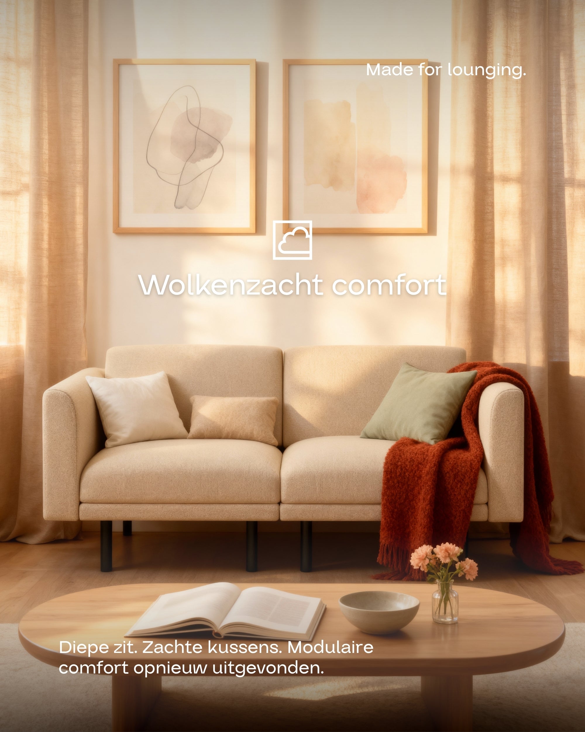 Fabric upholstery - Aera 2-seater modular sofa