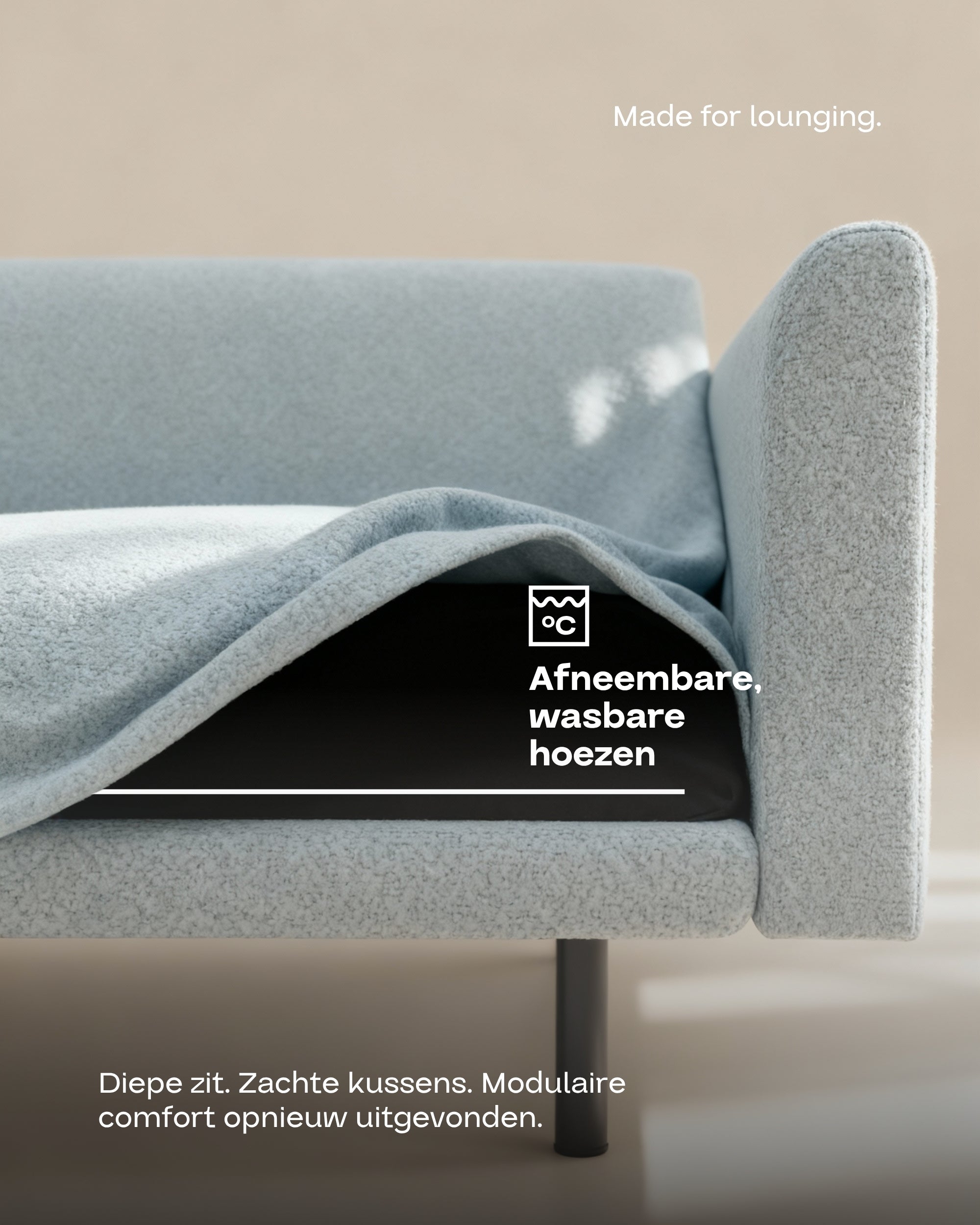 Stoffen bekleding - Modulaire bank Aera 3-zits met voetenbank