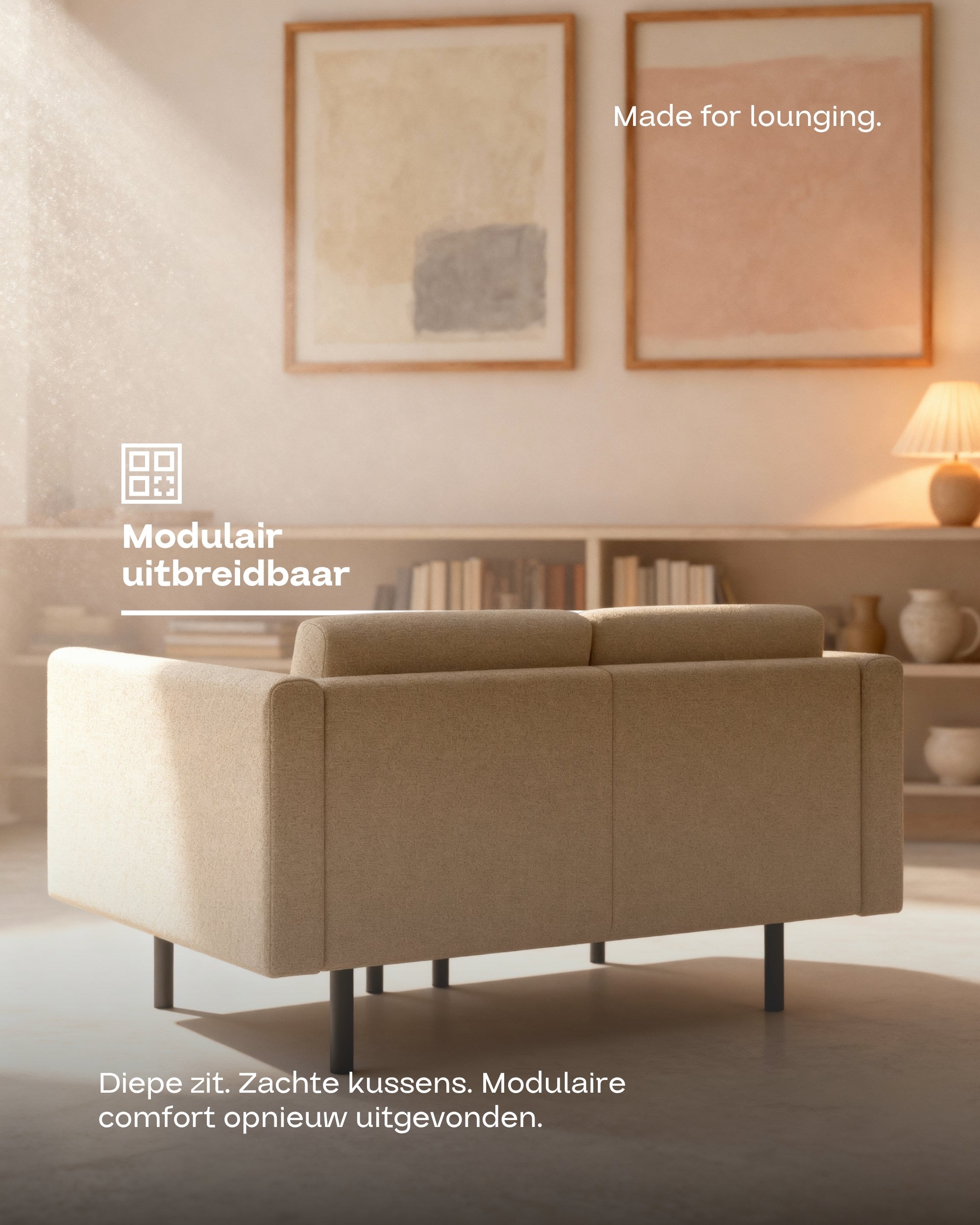 Fabric upholstery - Aera 2-seater modular sofa