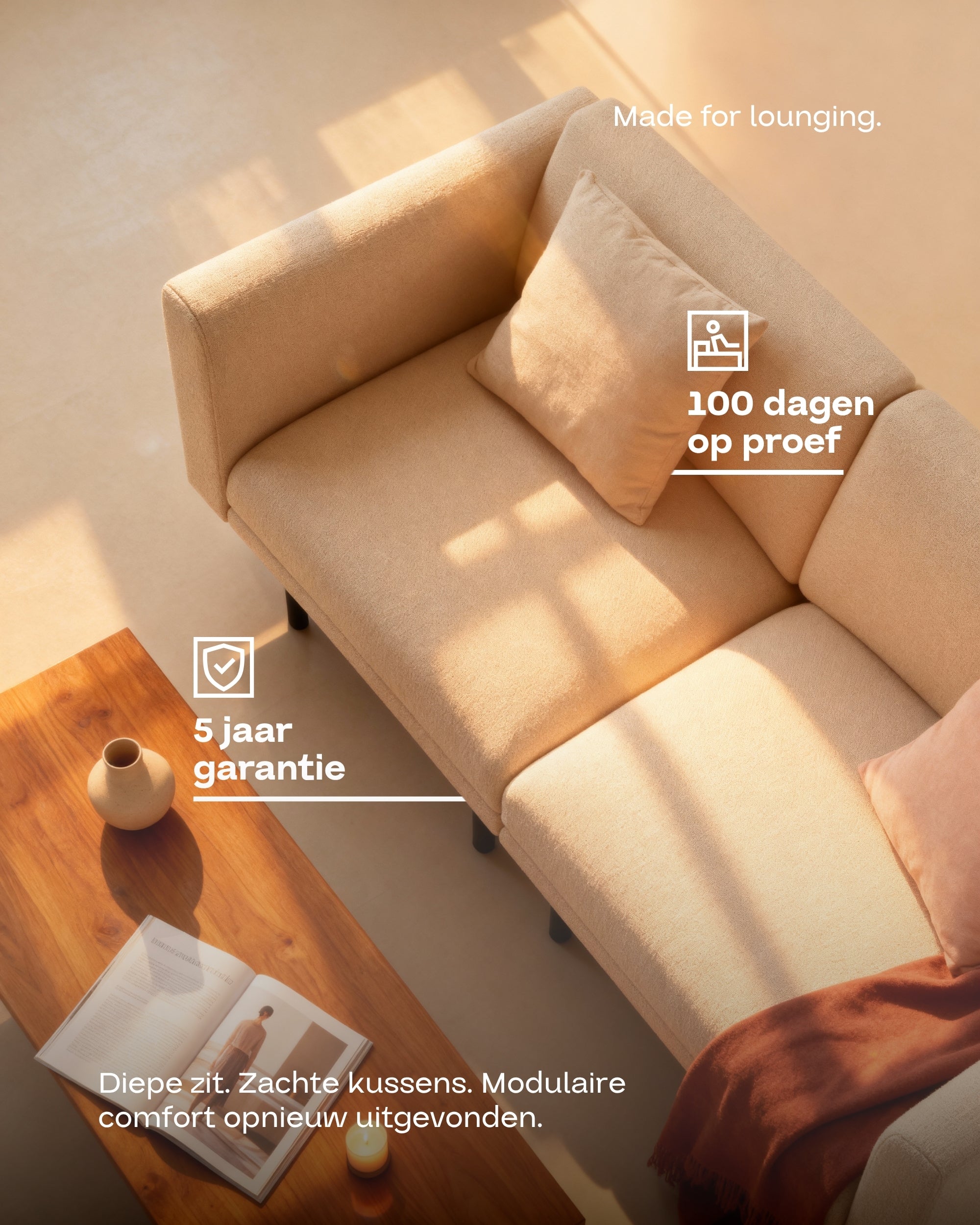 Fabric upholstery - Aera 2-seater modular sofa