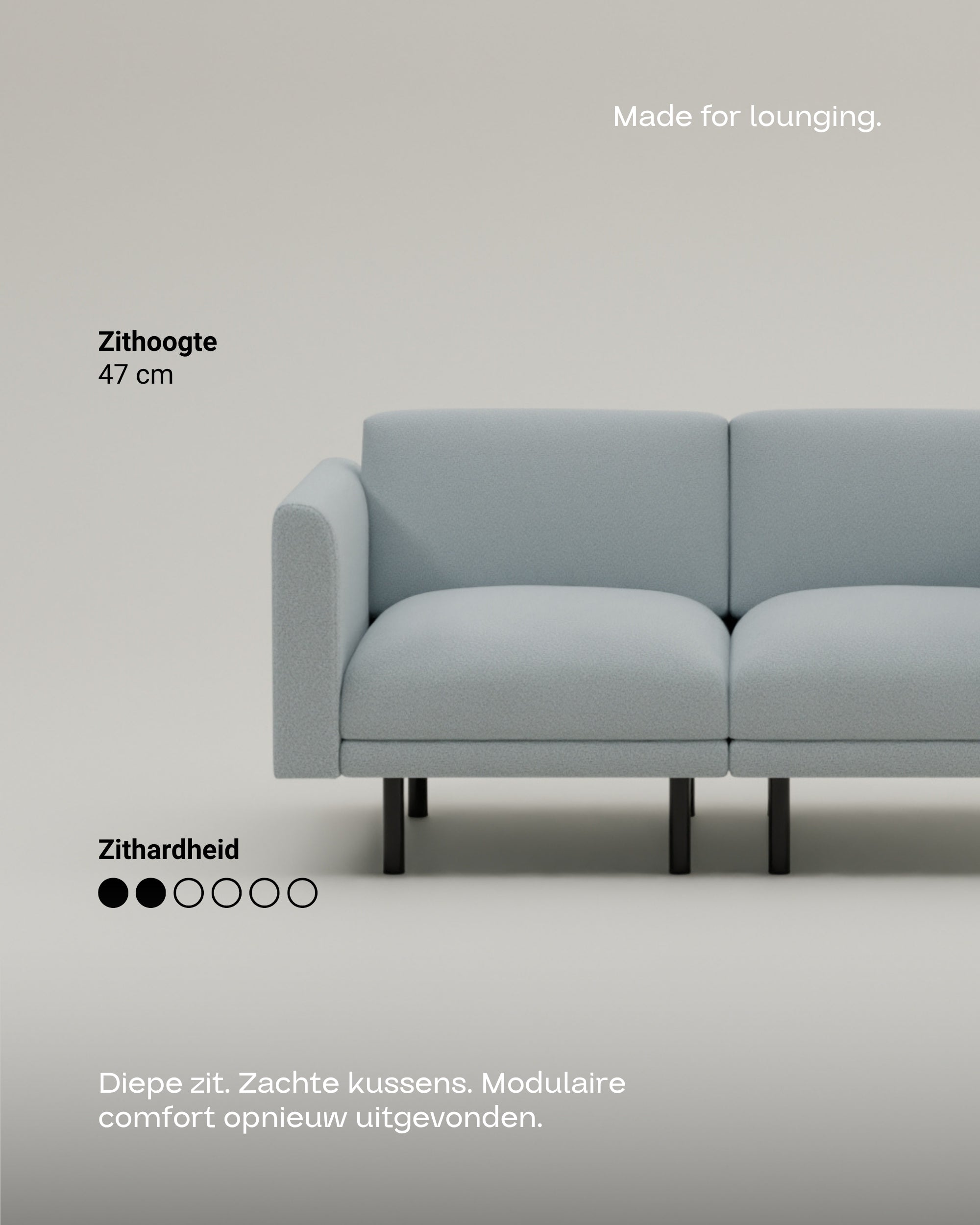 Fabric upholstery - Aera 2-seater modular sofa