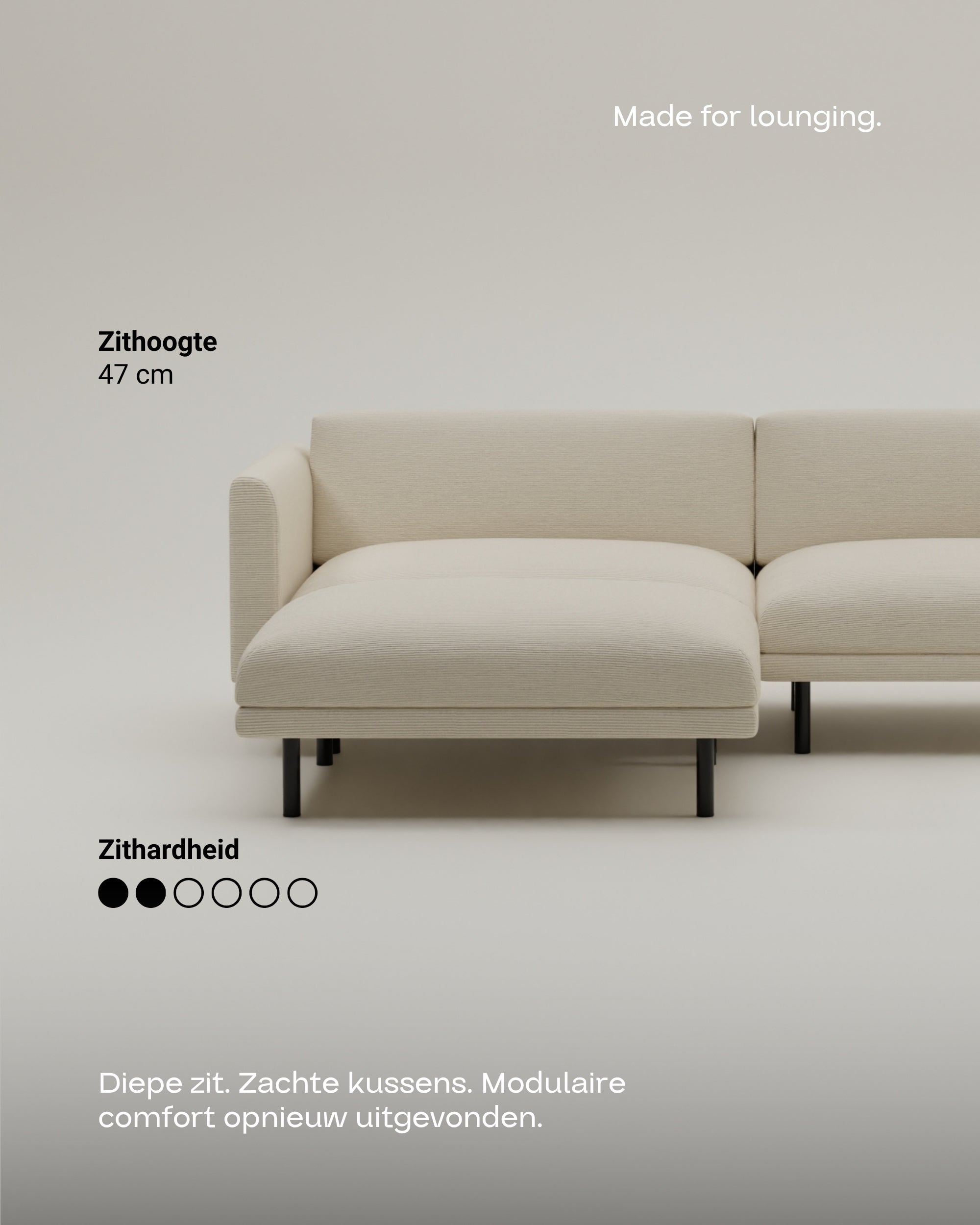 Stoffen bekleding - Modulaire bank Aera 2.5-zits met voetenbank