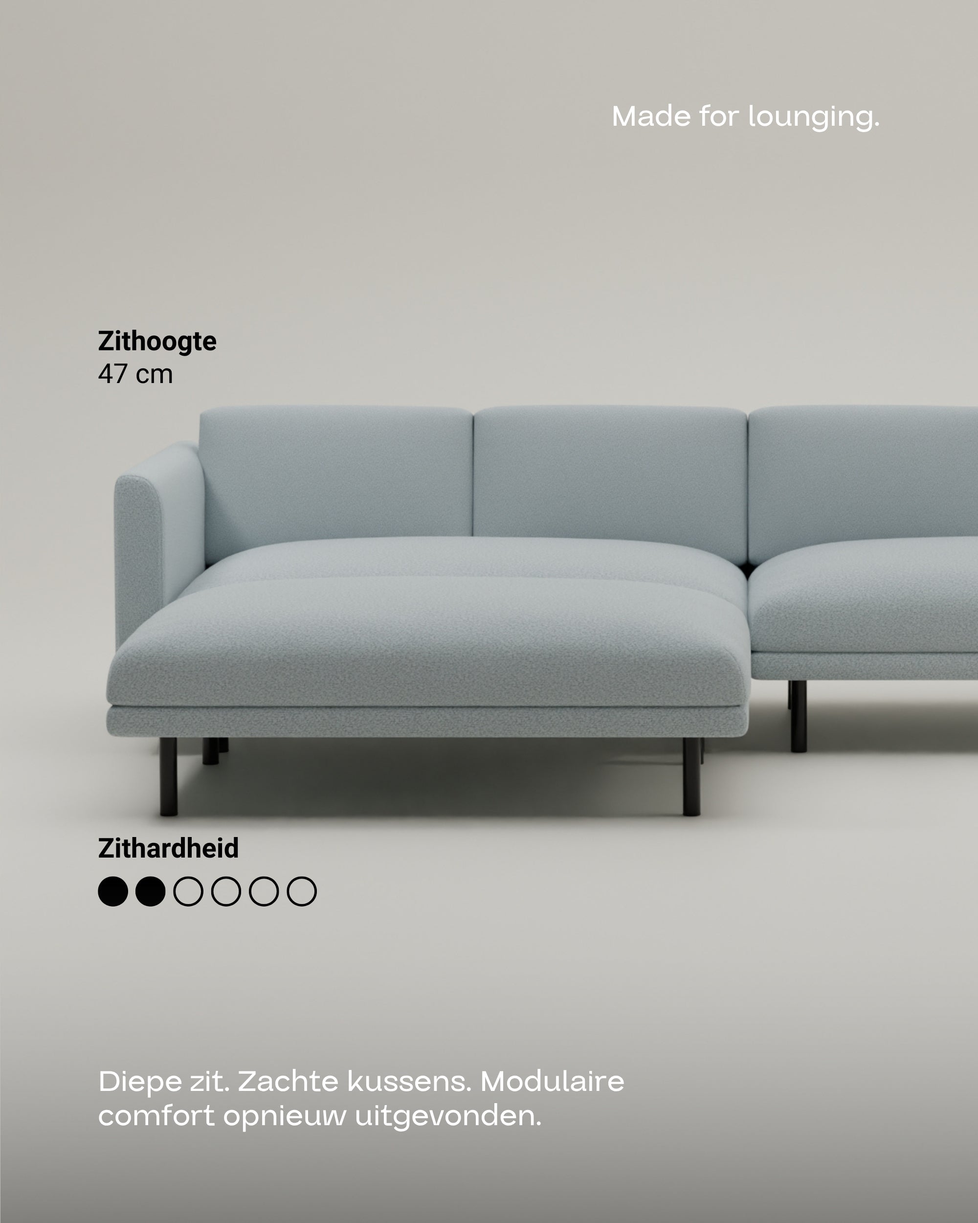 Modular sofa Aera 3-seater with footstool