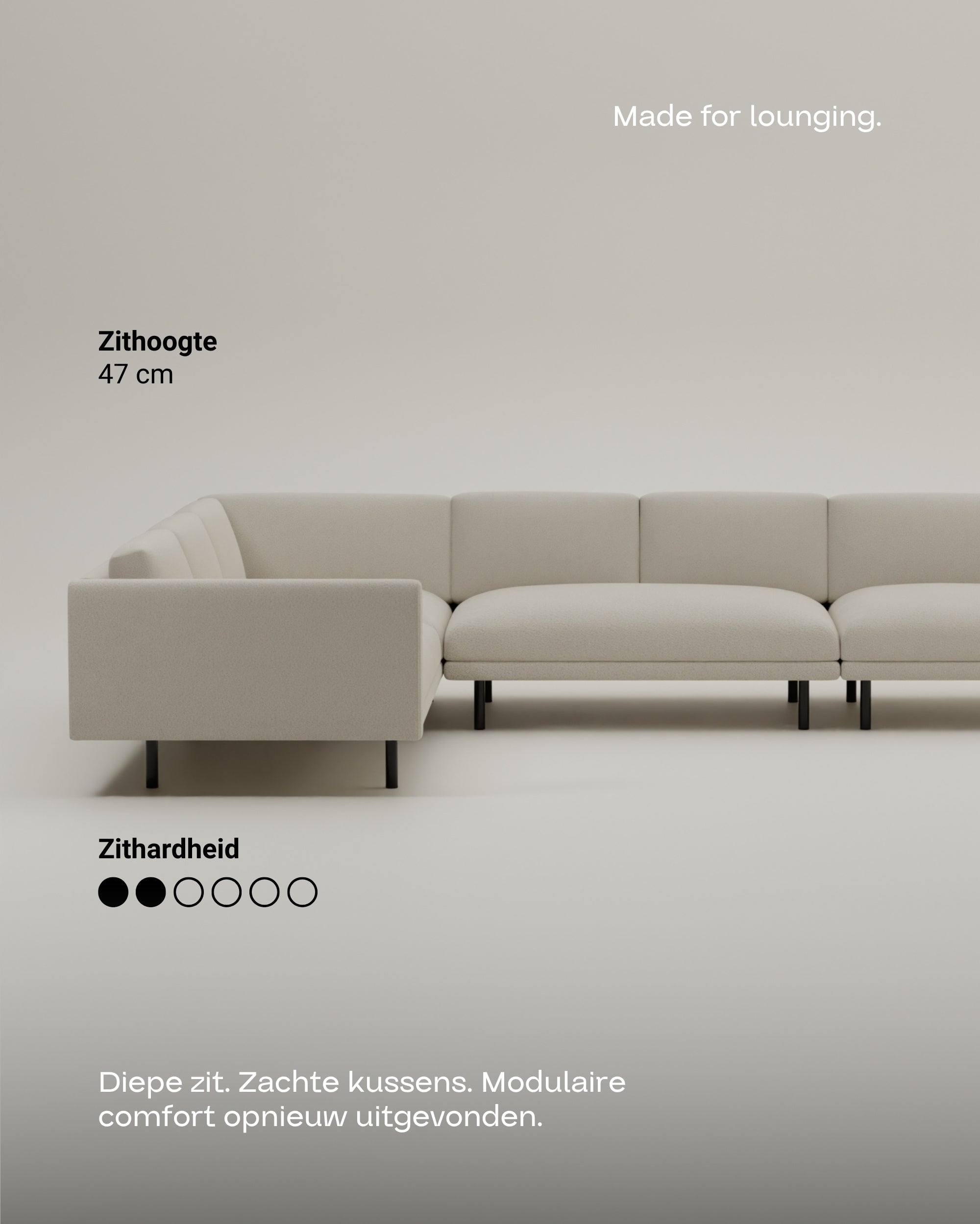 Stoffen bekleding - Modulaire bank Aera Hoekbank XL