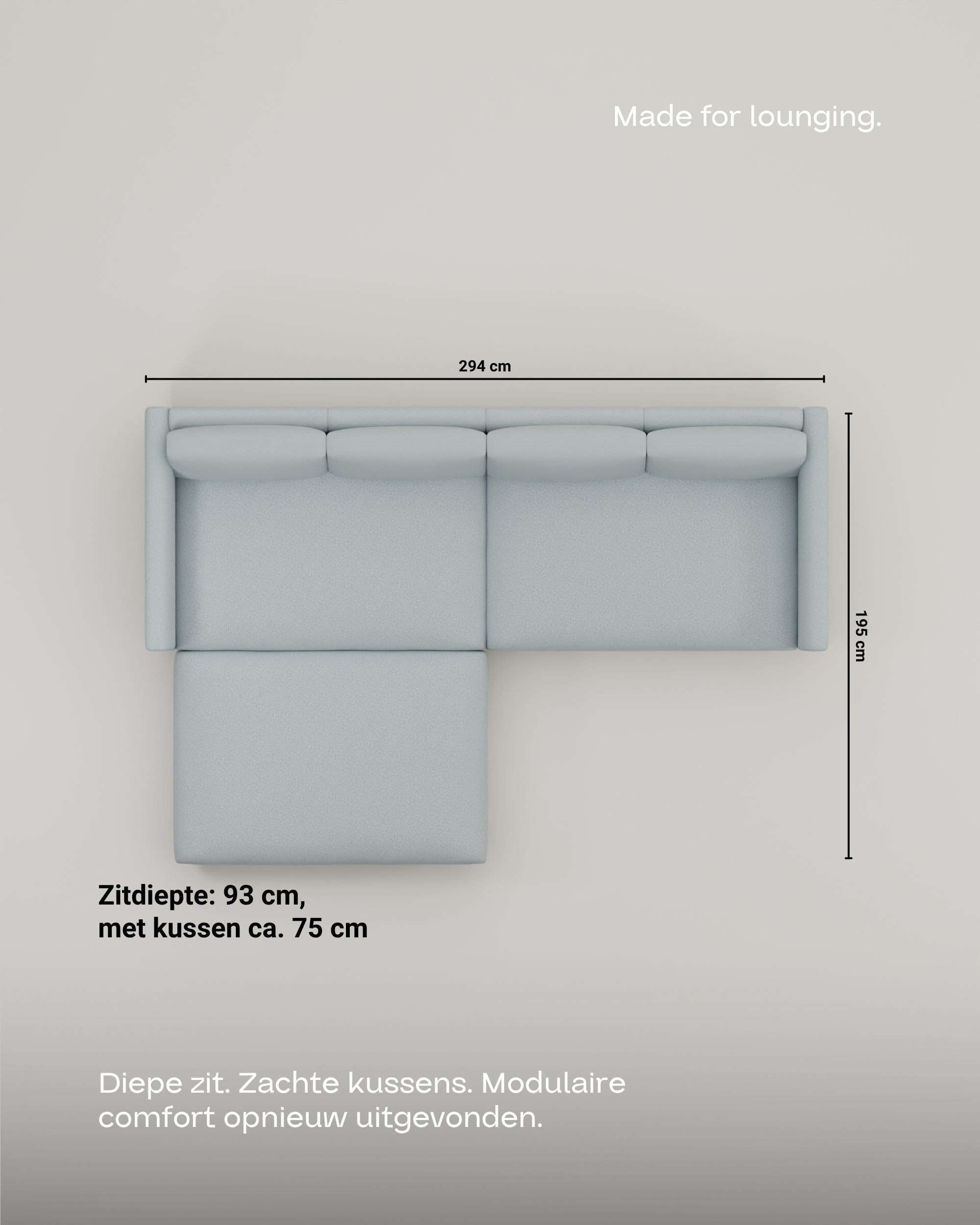 Stoffen bekleding - Modulaire bank Aera 3-zits met voetenbank