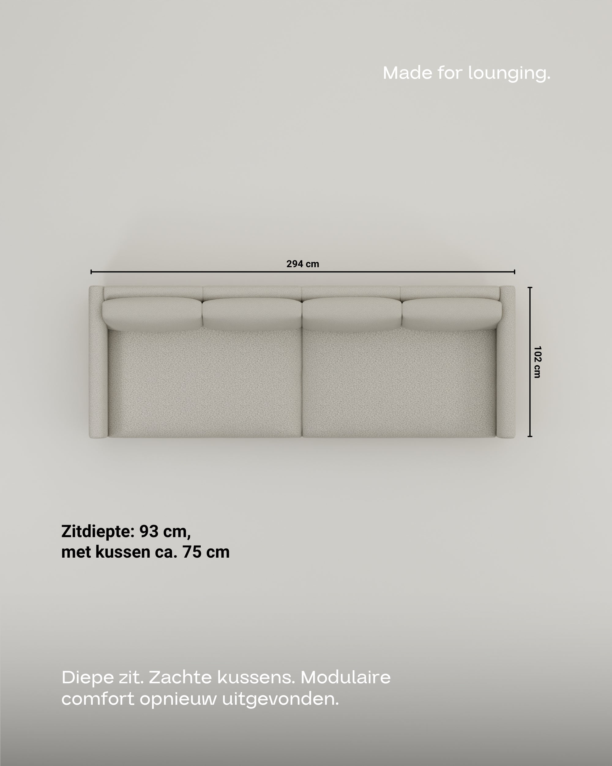 Stoffen bekleding - Modulaire bank Aera 3-zits