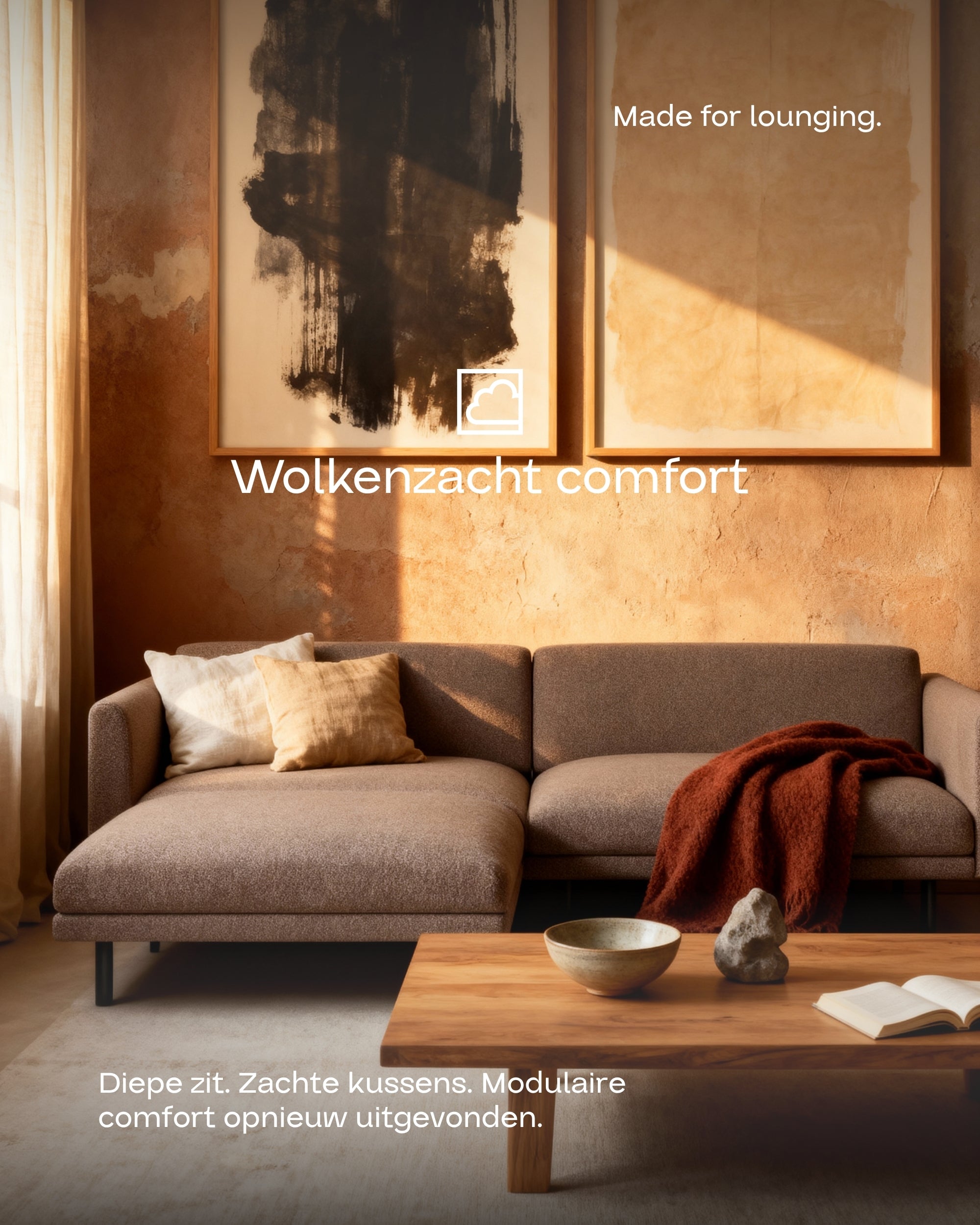 Modulaire bank Aera 2.5-zits met voetenbank