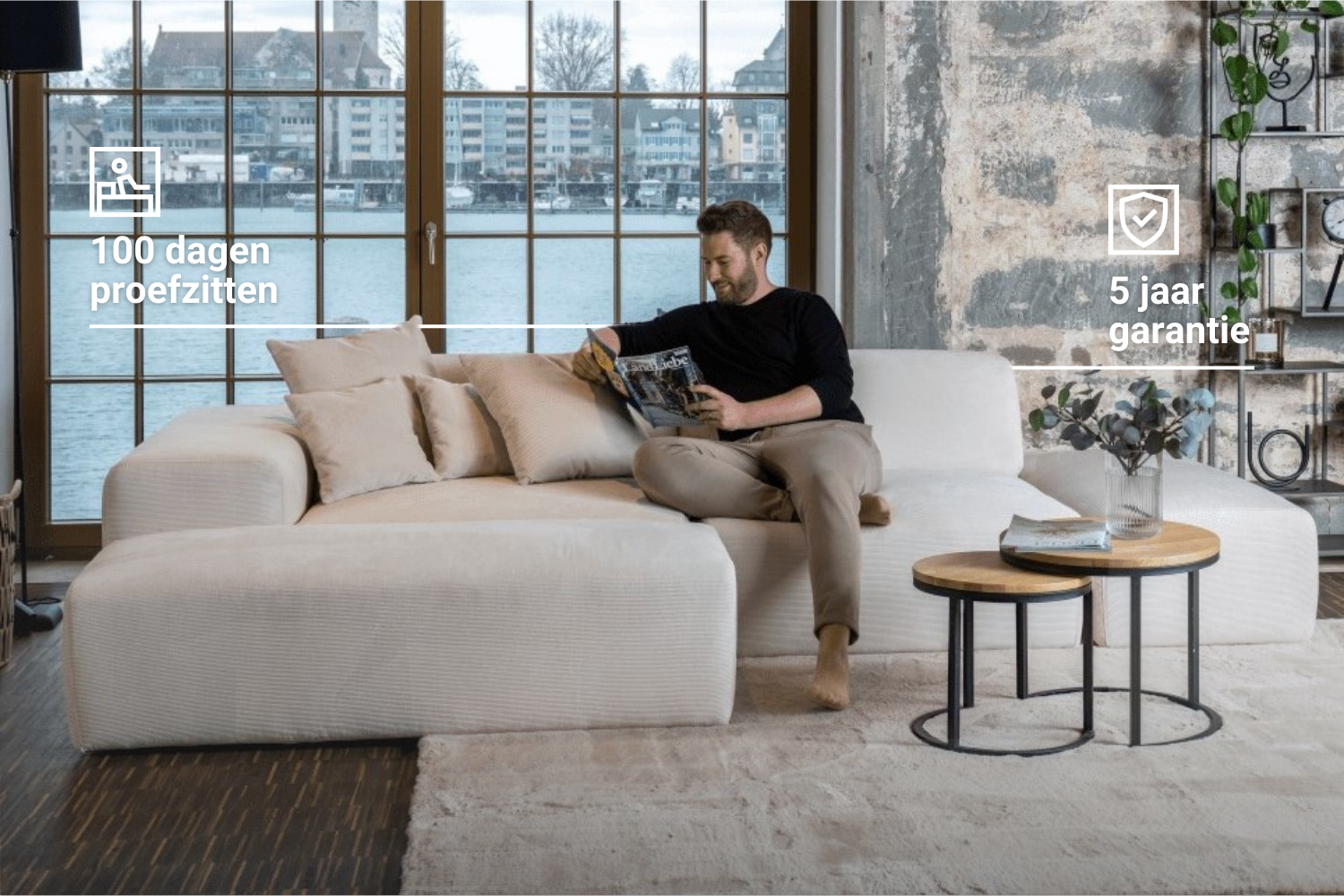 Modulaire bank Nina 2-zits met slaapfunctie