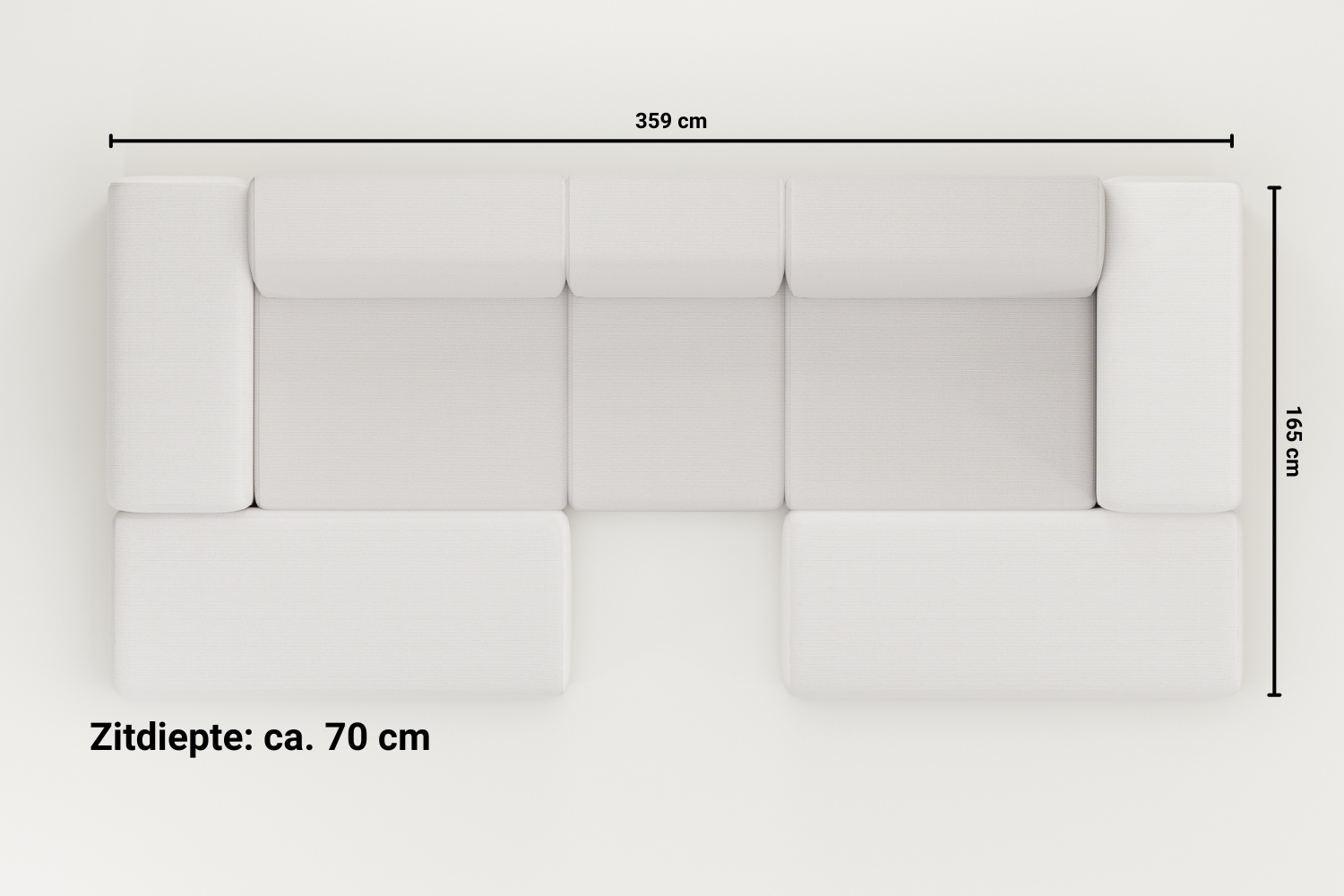 Modulaire Bank Nina U-Vorm Woonlandschap met slaapfunctie