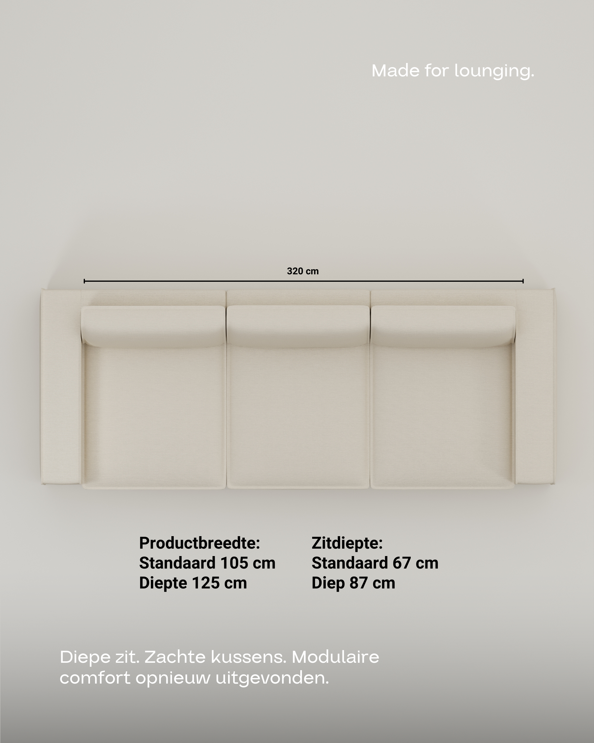 Stoffen bekleding - Modulaire bank Terra 3-zits met slaapfunctie