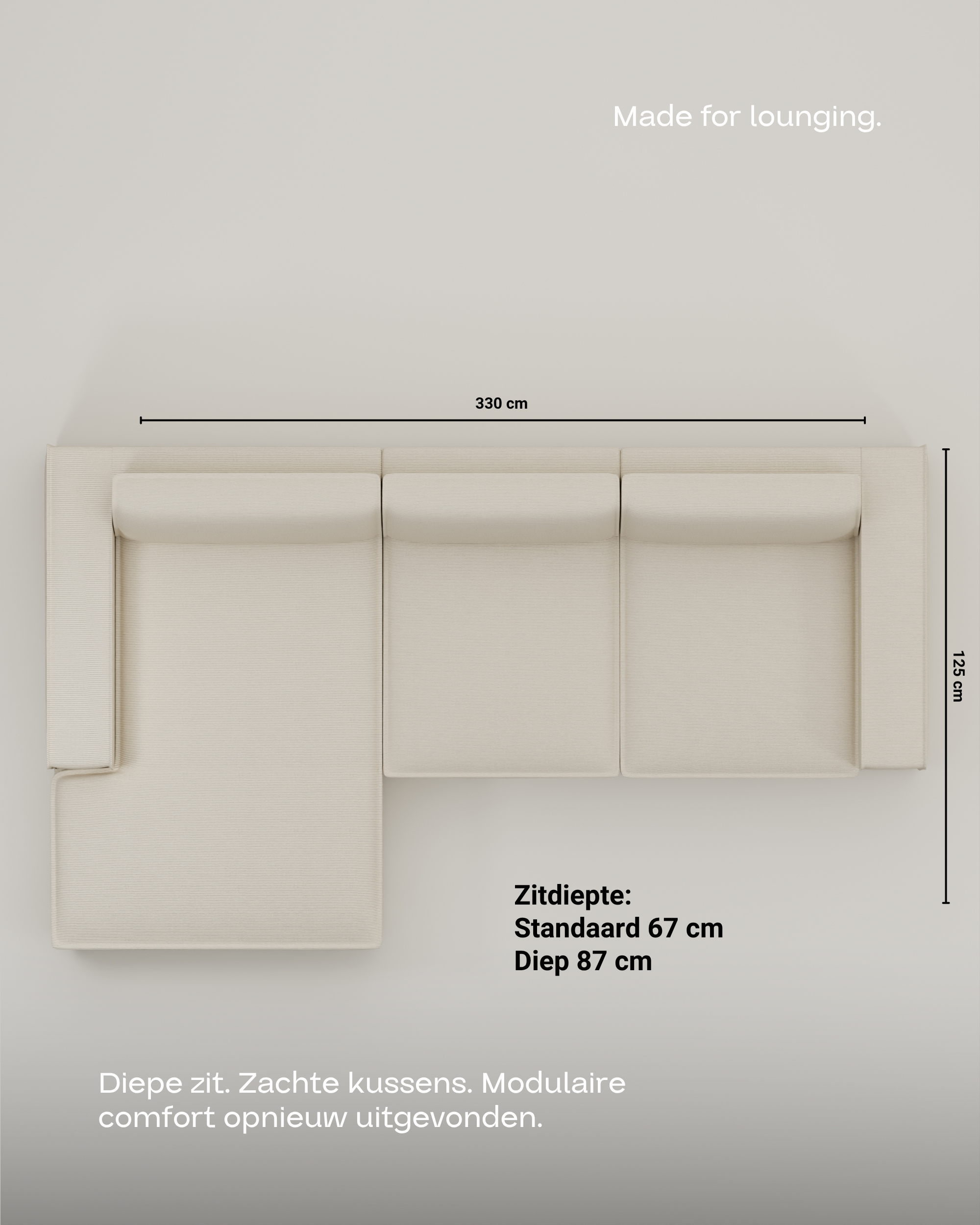 Modular Sofa Terra L 4-seater with sleeping function