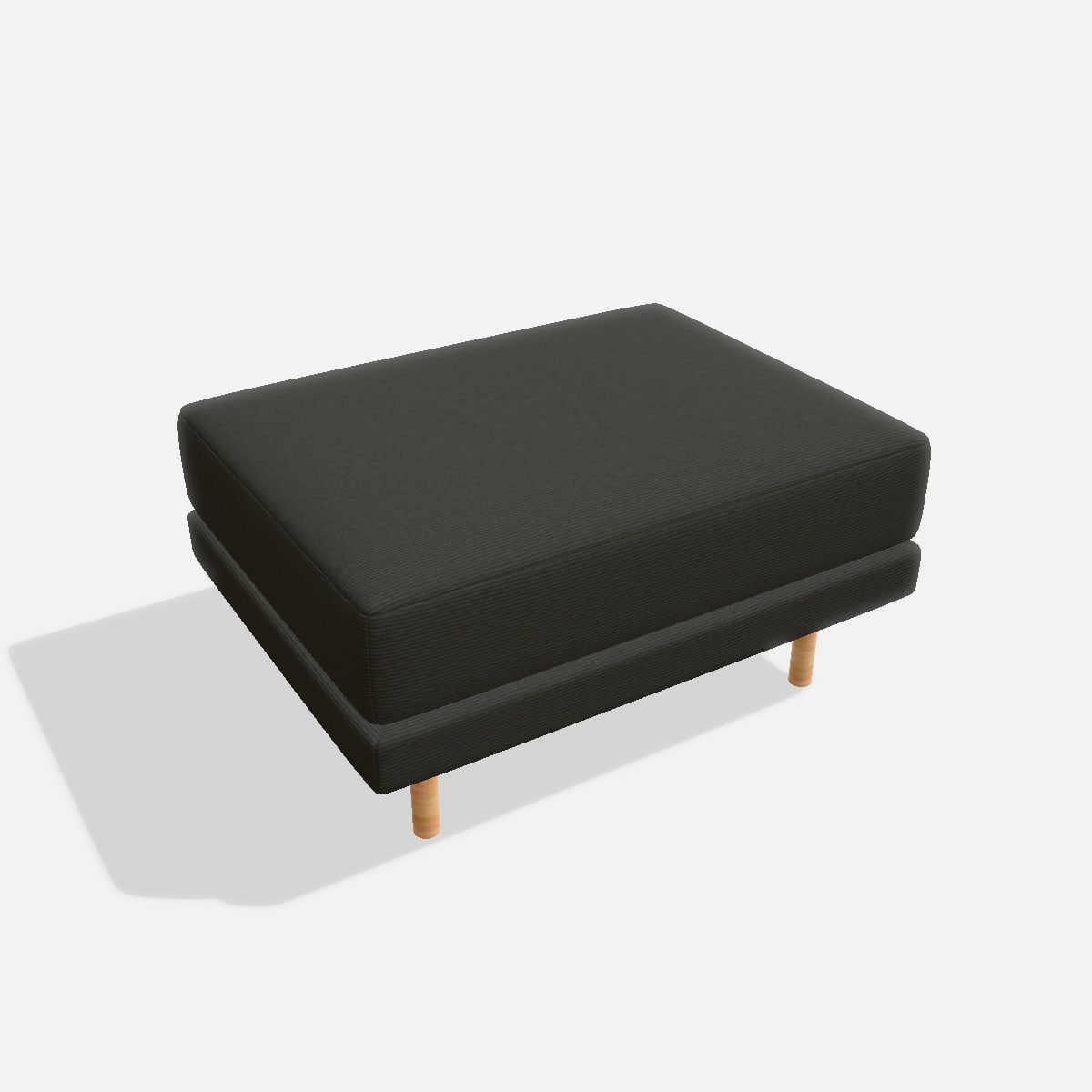 Donna Ottoman – Cord / Anthrazit / Holzfüße