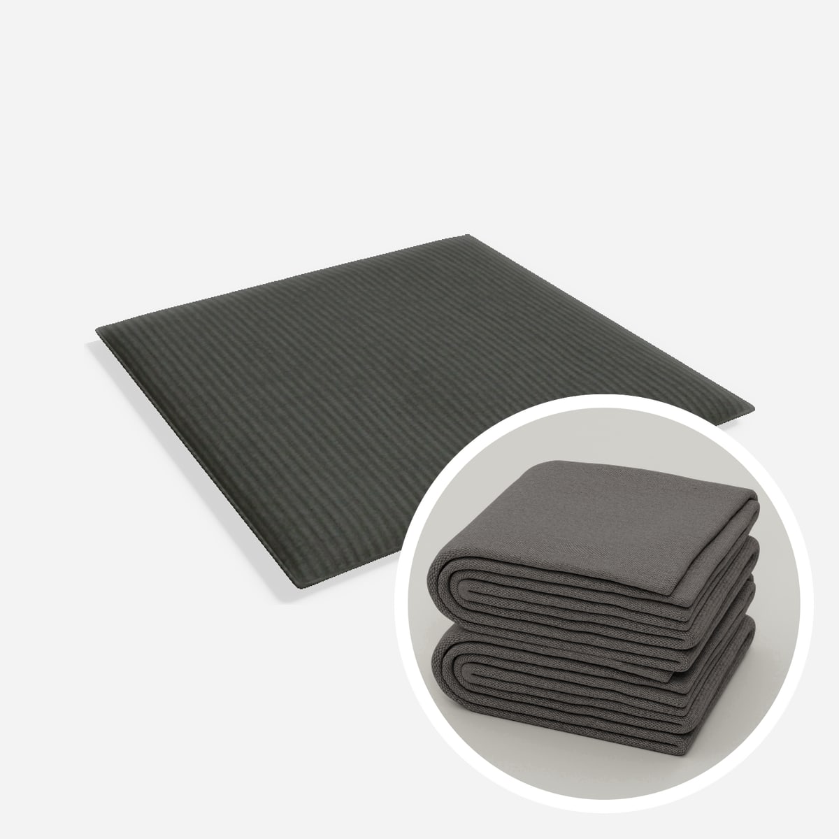 Stoffbezug - Cloudy-Sitzkissen 116x116 – Cord / Anthrazit