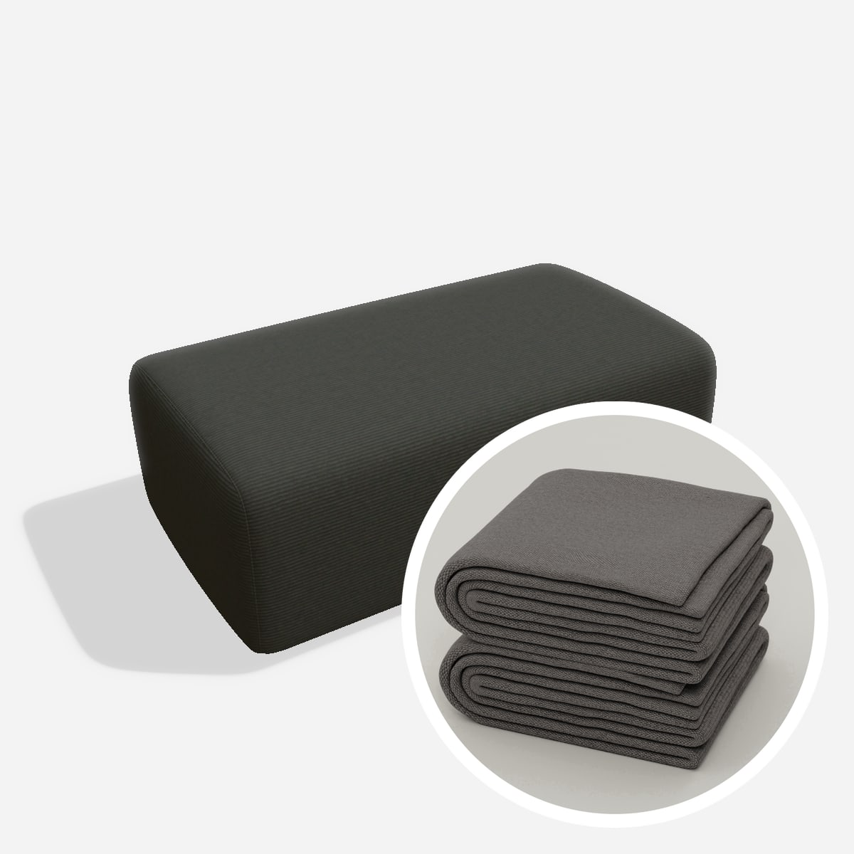 Stoffbezug - Nina Hocker 60x105 – Cord / Anthrazit