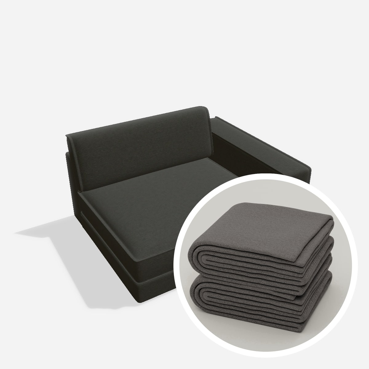 Stoffbezug - Terra eckelement E120T AT RE – Cord / Anthrazit