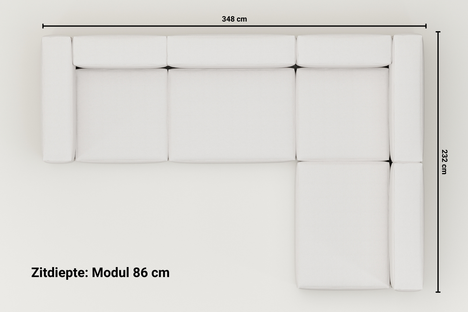 Modulaire hoekbank Harvey XL met slaapfunctie