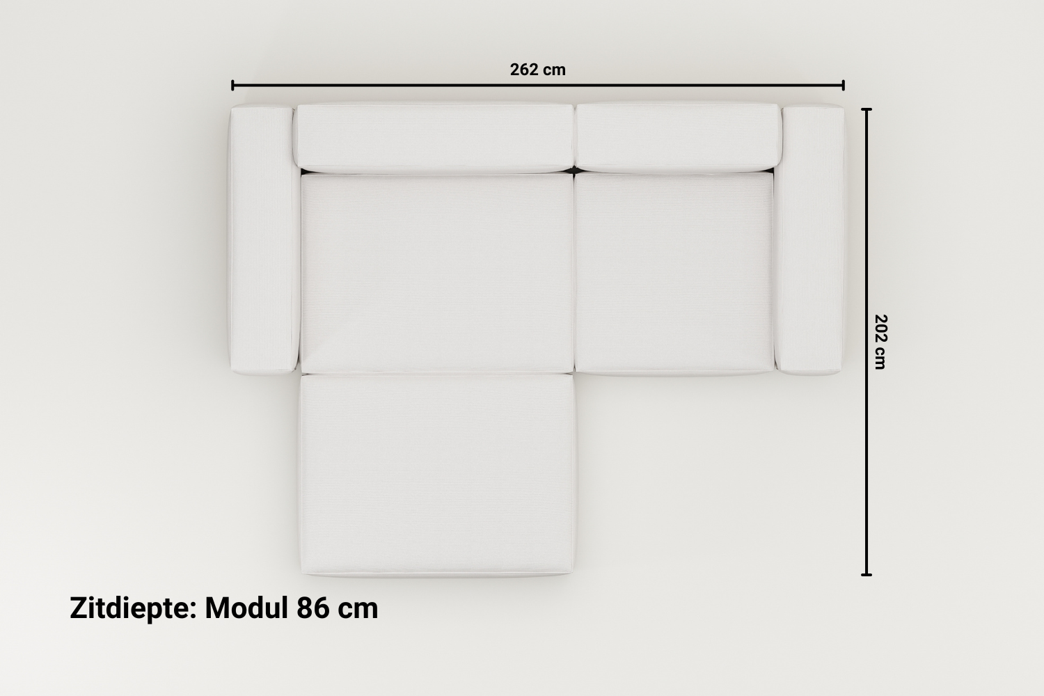 Modulaire hoekbank Harvey 3-zits met slaapfunctie