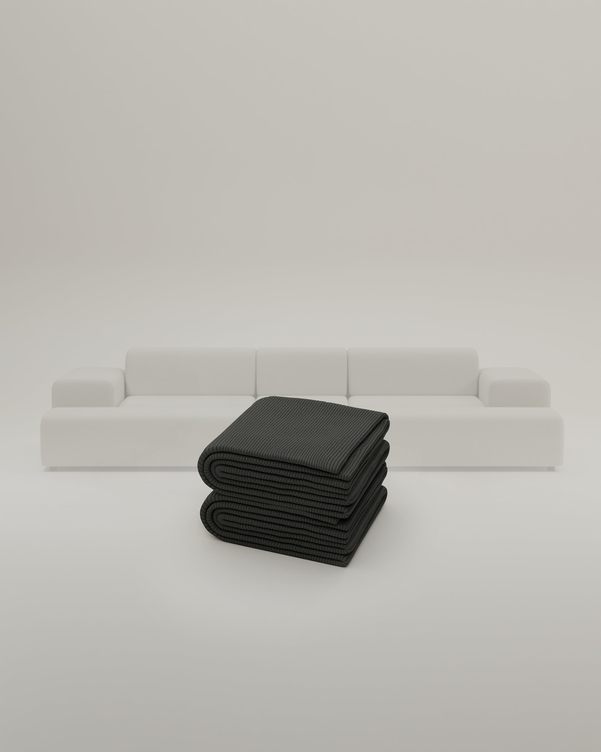 Stoffen bekleding - Modulaire bank Nina U-vorm / woongedeelte met slaapfunctie