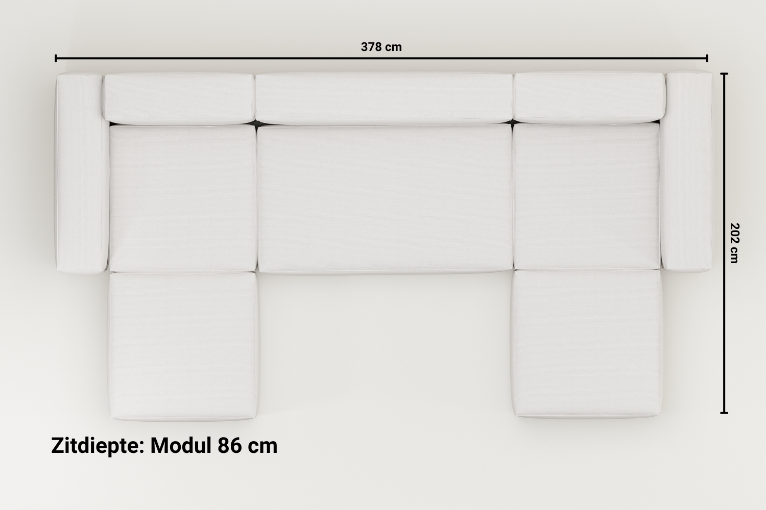 Modulaire sofa Harvey in U-vorm / woonlandschap met slaapfunctie