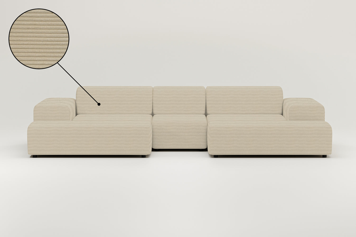 Stoffen bekleding - Nina U-vormige modulaire bank / zithoek