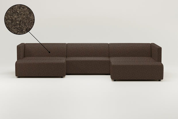 Stoffen bekleding - Modulaire bank Paula U-vorm / woongedeelte