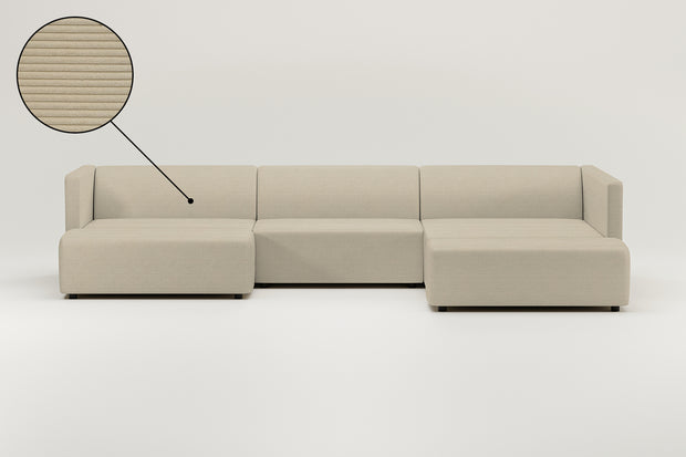 Stoffen bekleding - Modulaire bank Paula U-vorm / woongedeelte