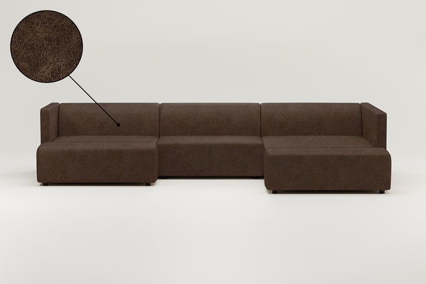 Stoffen bekleding - Modulaire bank Paula U-vorm / woongedeelte
