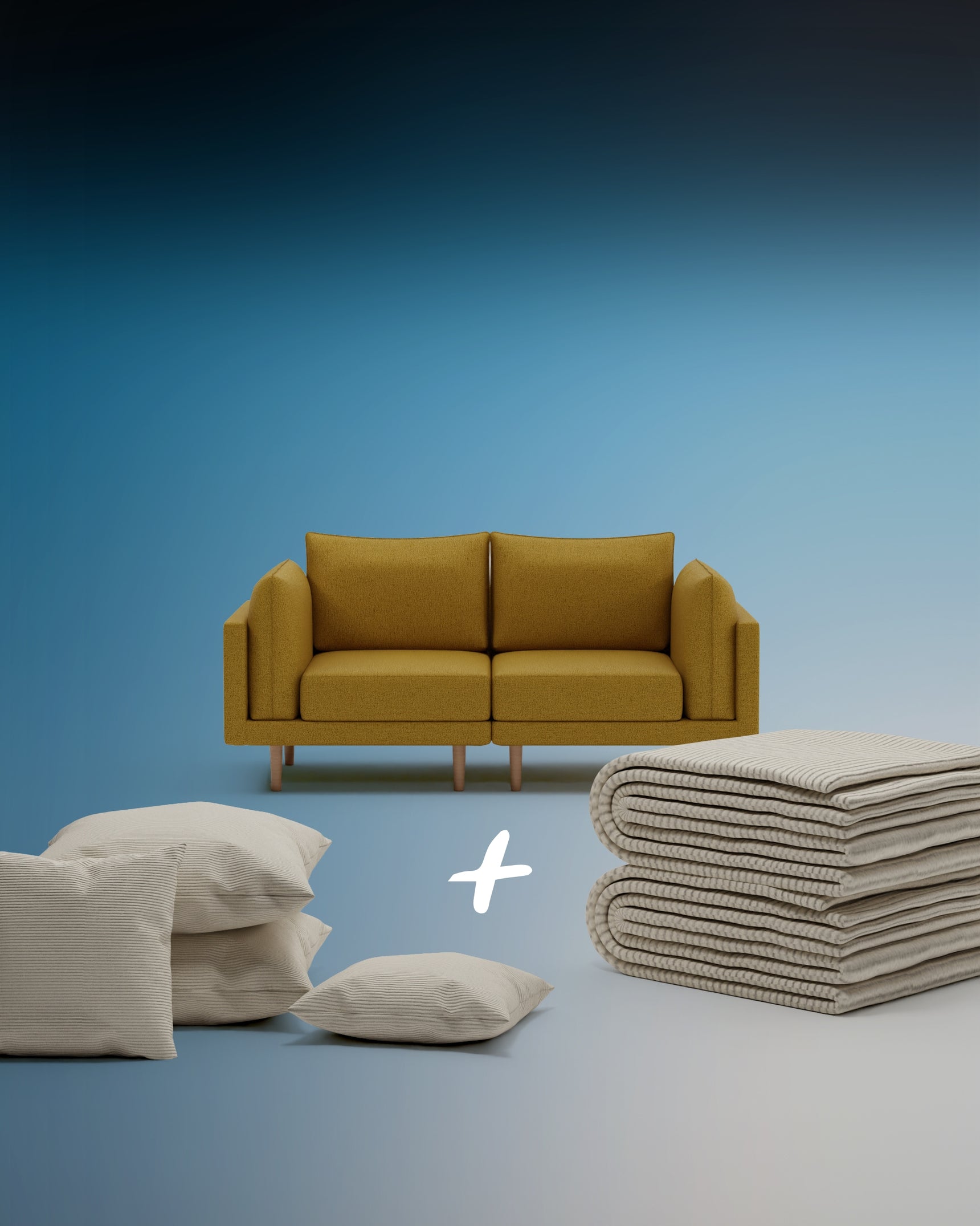 Modulaire bank Donna 2-zits met slaapfunctie 3 in 1 Set