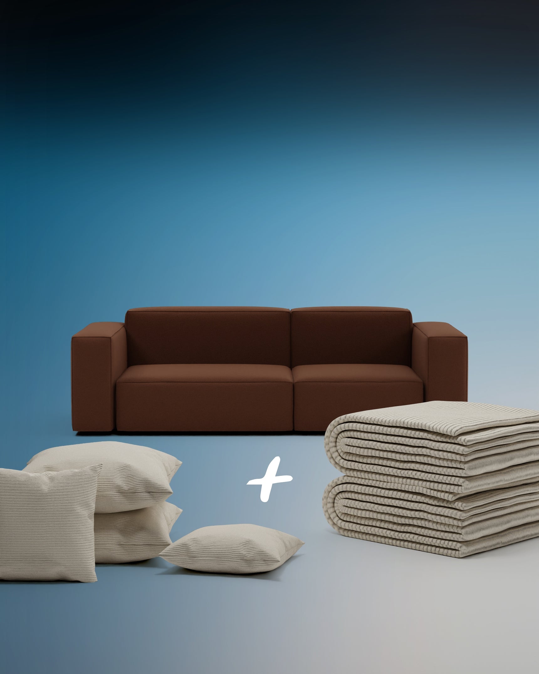 Modulaire bank Harvey 3-zits met slaapfunctie 3 in 1 Set