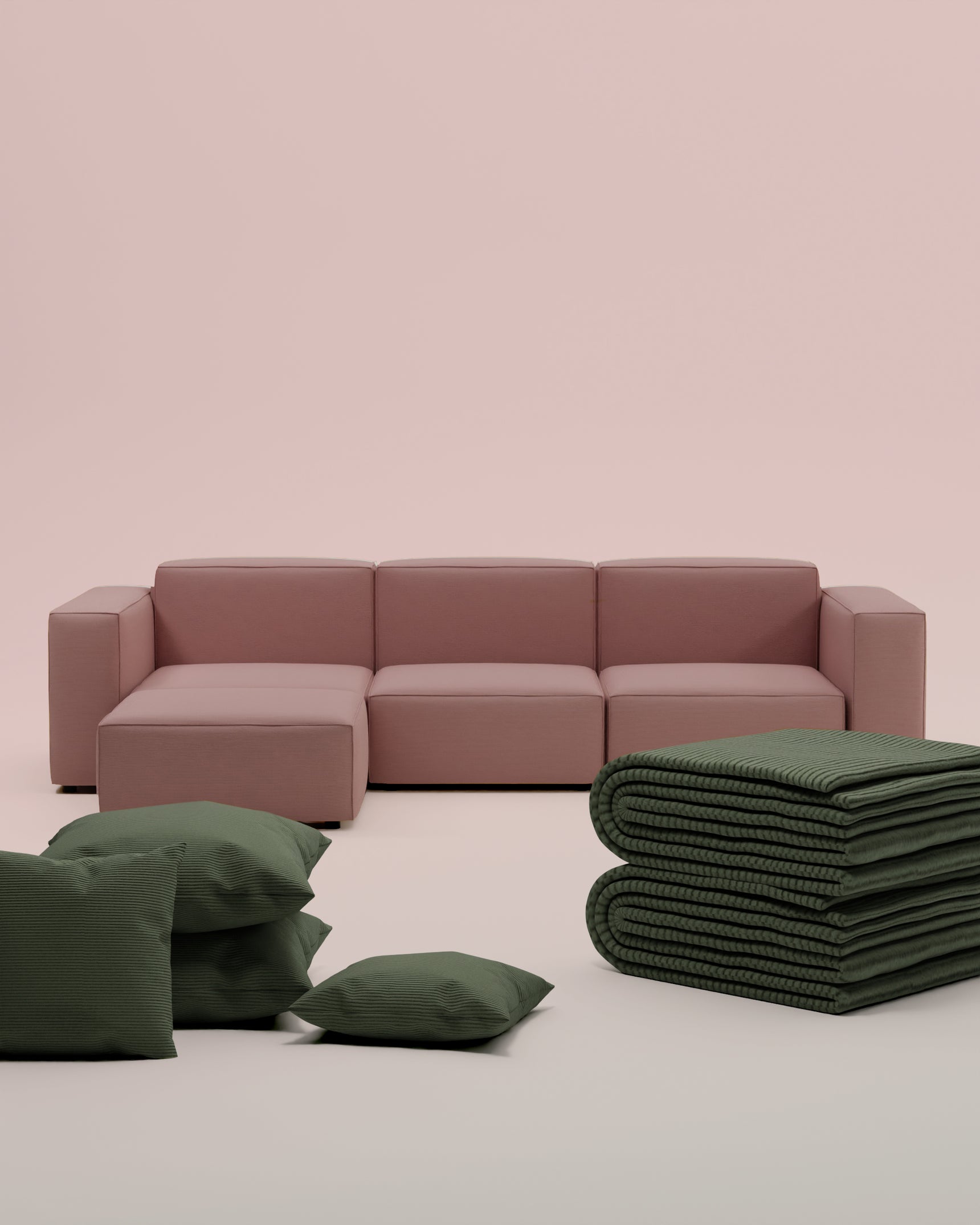 3 in 1 set Modulaire bank Harvey 4-zits L met slaapfunctie