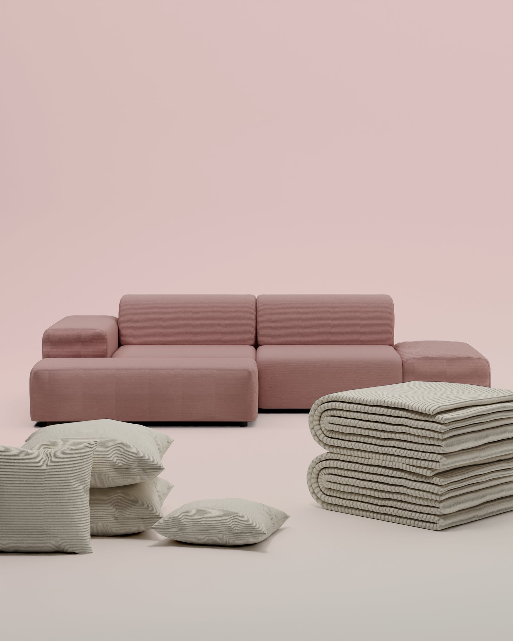 3 in 1 set Modulair hoekbank Nina 4-zits met slaapfunctie