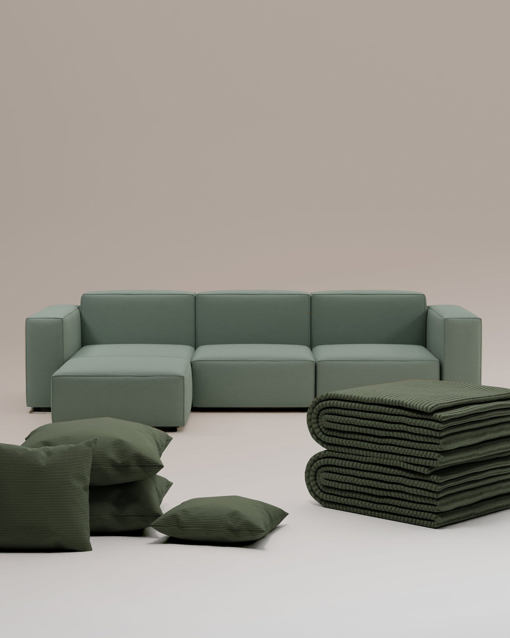 3 in 1 set Modular Sofa Harvey 4-seater L with sleeping function
