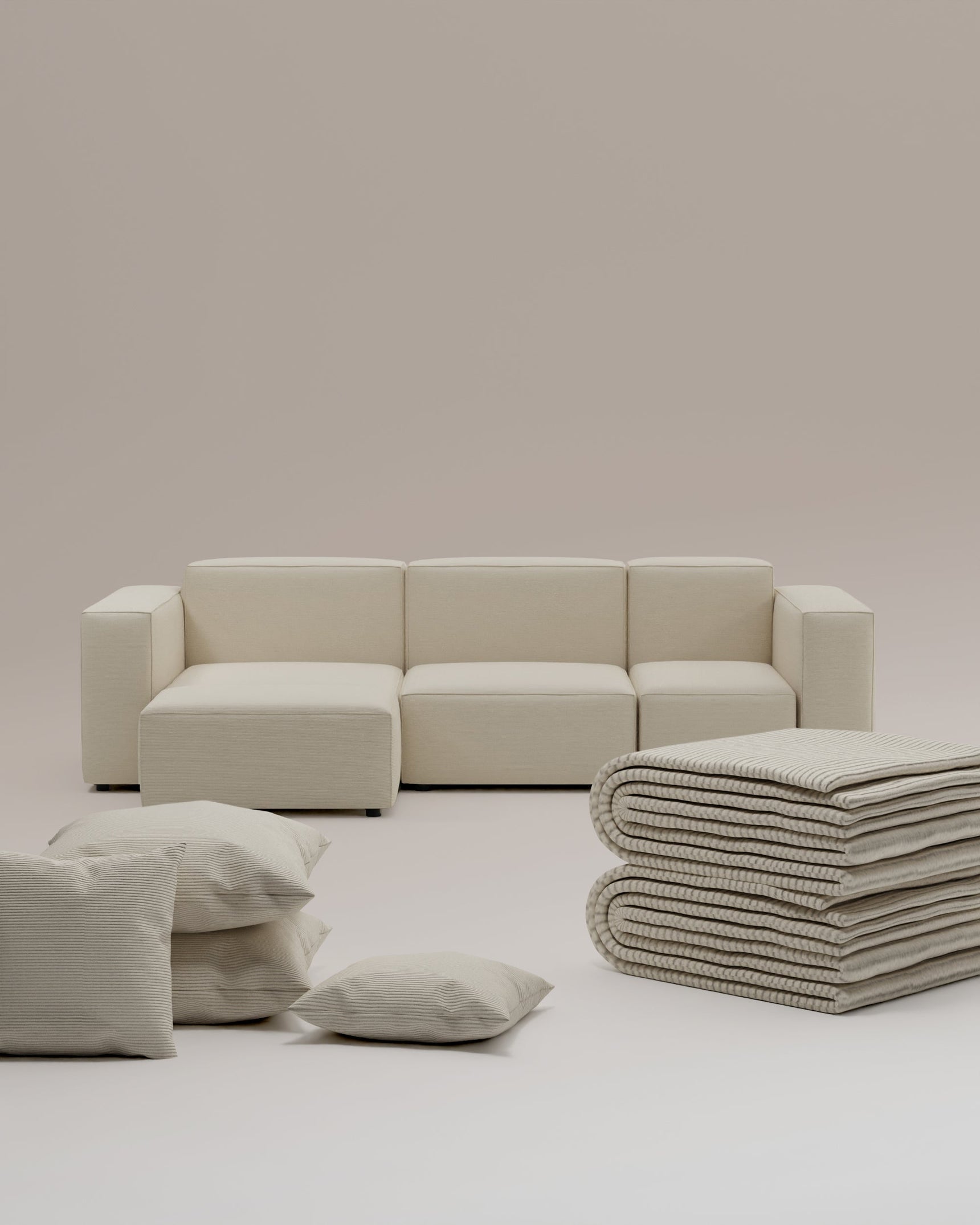 3 in 1 set Dutch Modular corner sofa Harvey 4-seater with sleeping function