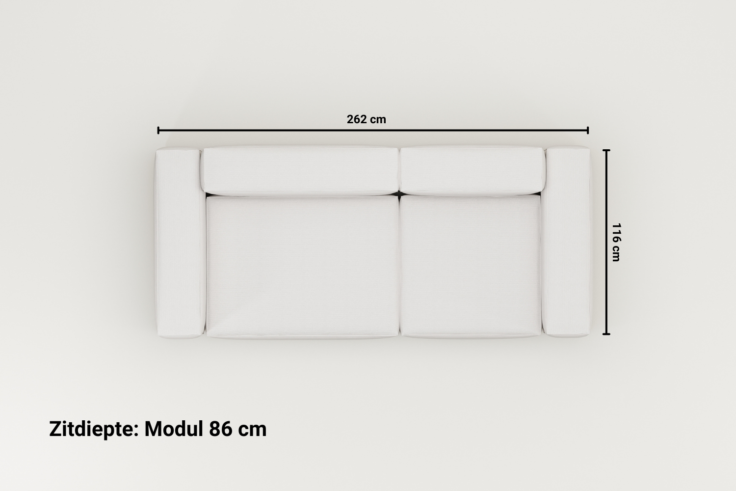 Modulaire sofa Harvey 3-zits met slaapfunctie