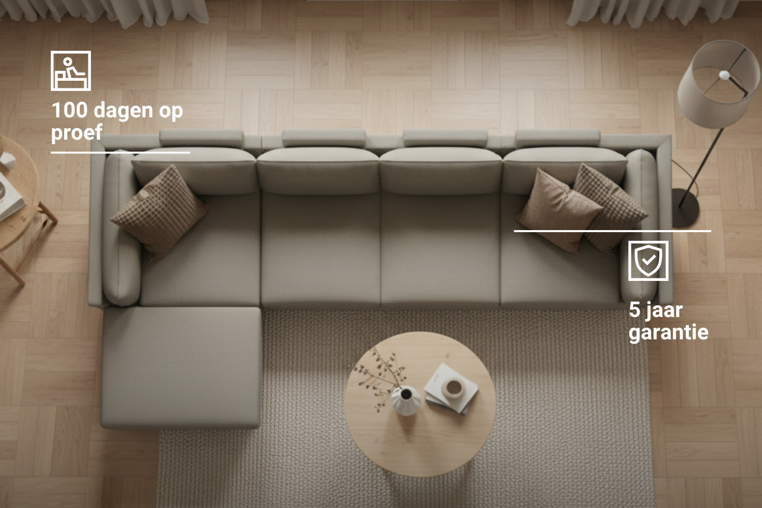 Modulaire sofa Donna hoekbank XL met slaapfunctie