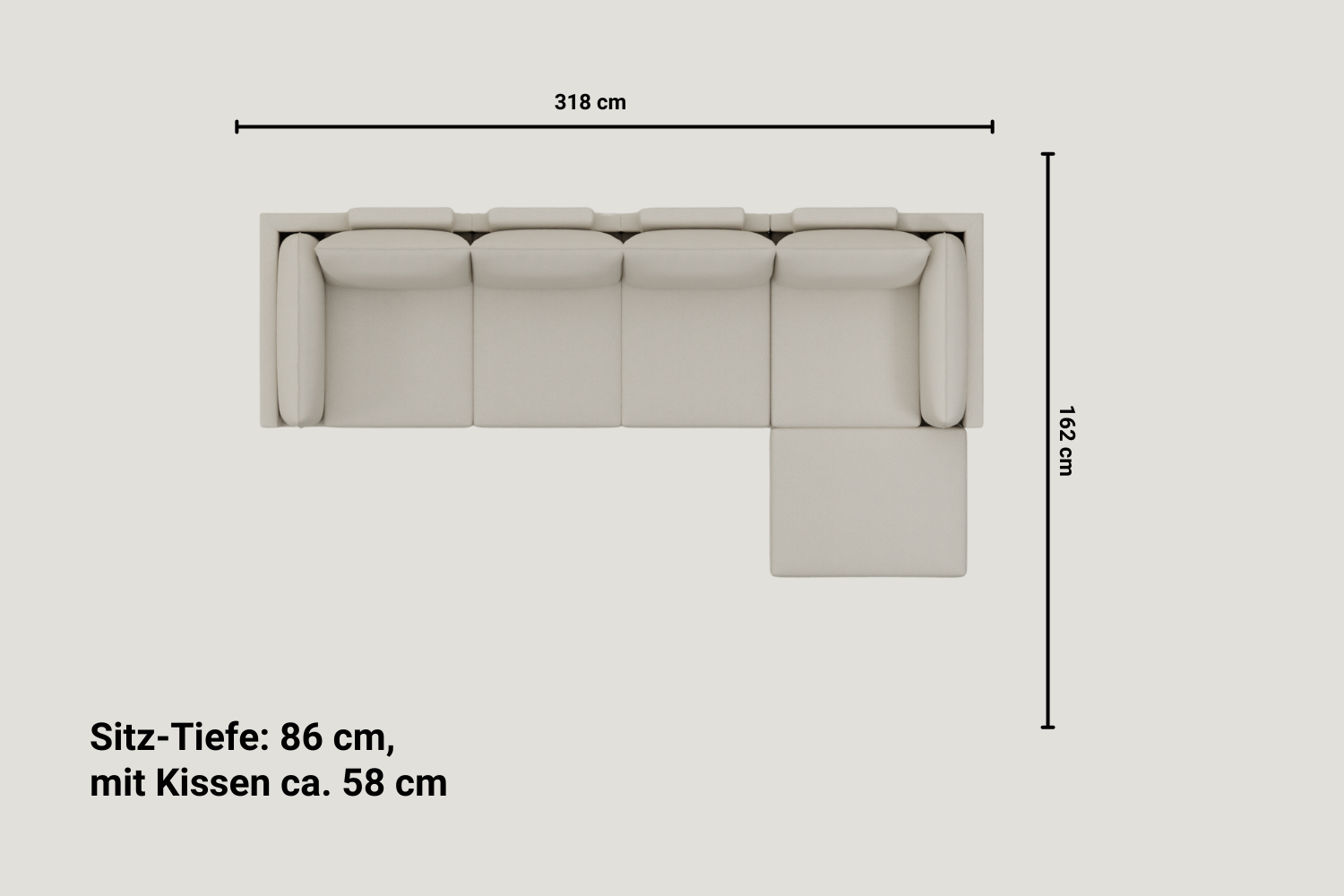Modulaire bank donna xs met slaapfunctie