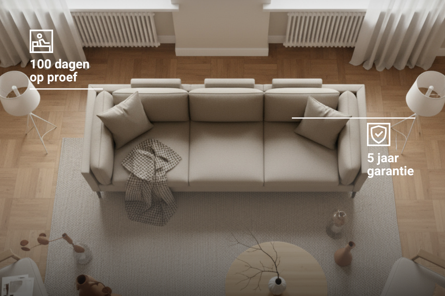 Modulaire sofa Donna 3-zits met slaapfunctie